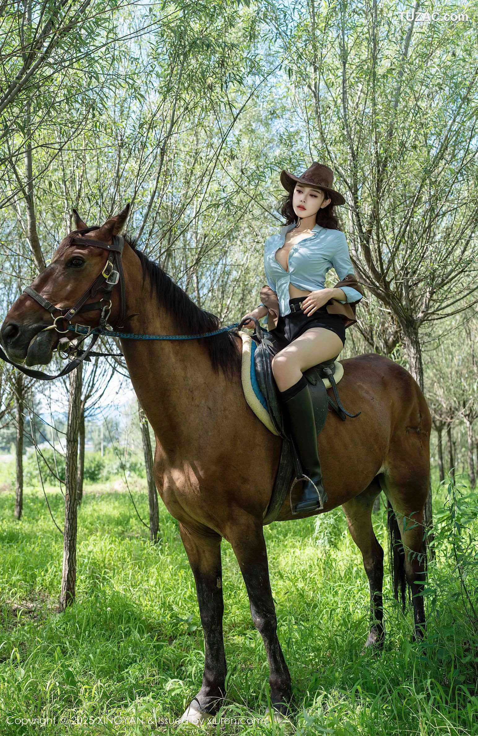 XingYan星颜社-391-清妙-牛仔女郎蓝色衬衫黑短裤黑色内衣-2025.08.27