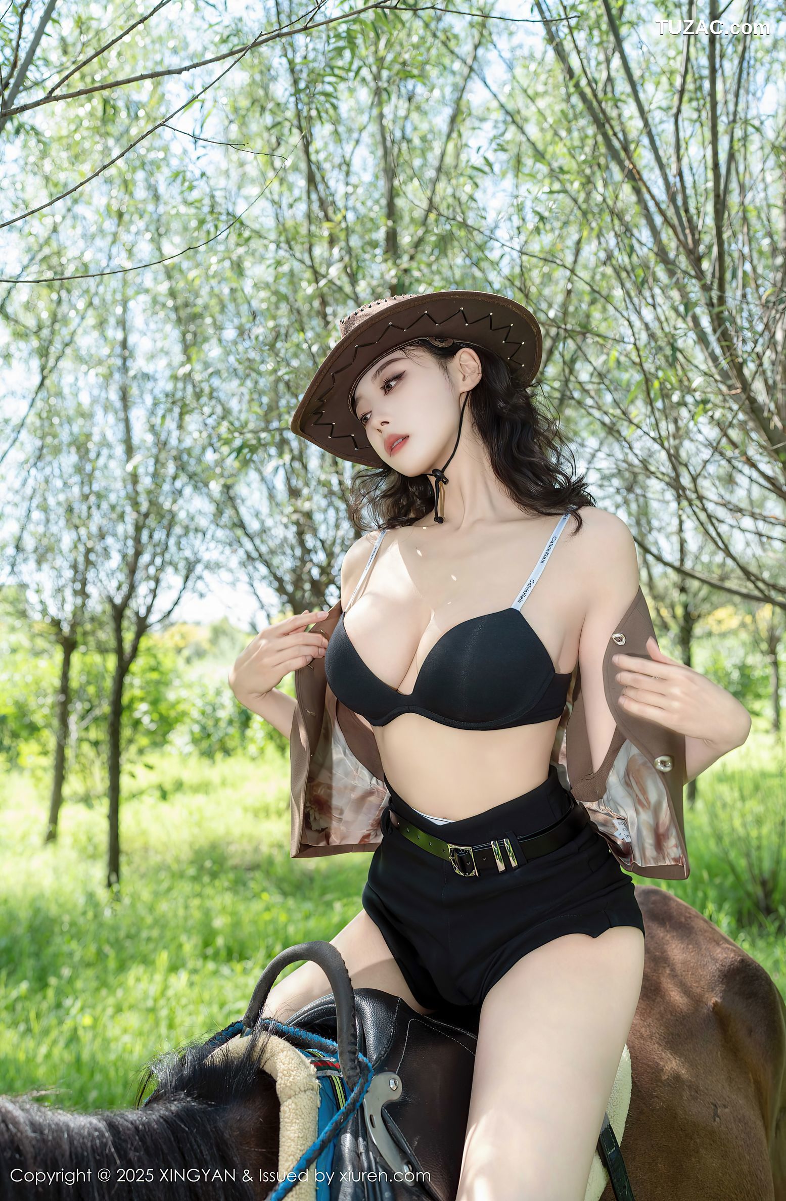 XingYan星颜社-391-清妙-牛仔女郎蓝色衬衫黑短裤黑色内衣-2025.08.27