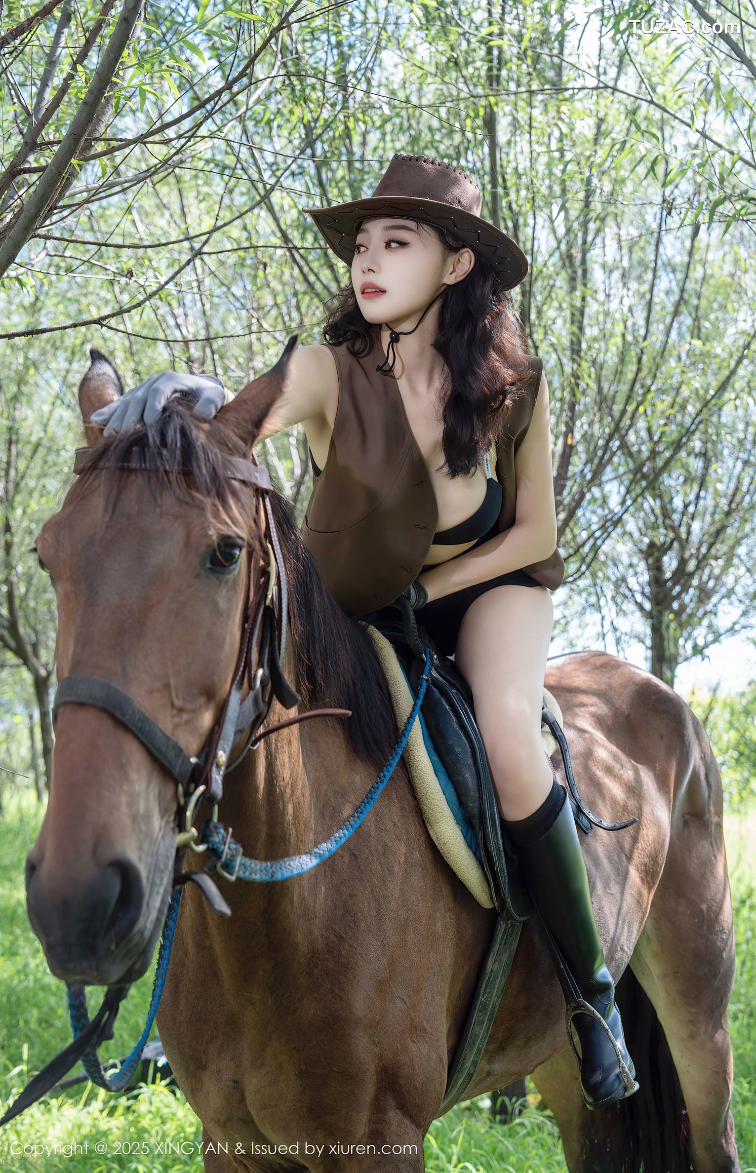 XingYan星颜社-391-清妙-牛仔女郎蓝色衬衫黑短裤黑色内衣-2025.08.27