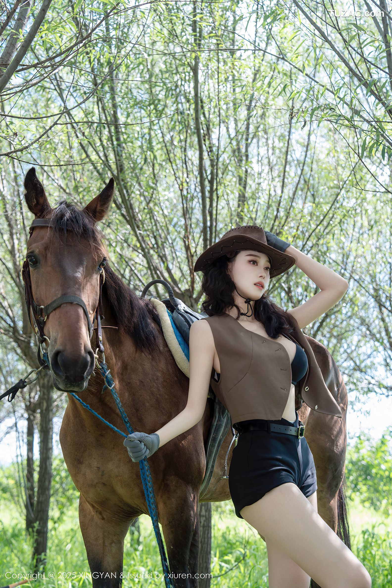 XingYan星颜社-391-清妙-牛仔女郎蓝色衬衫黑短裤黑色内衣-2025.08.27