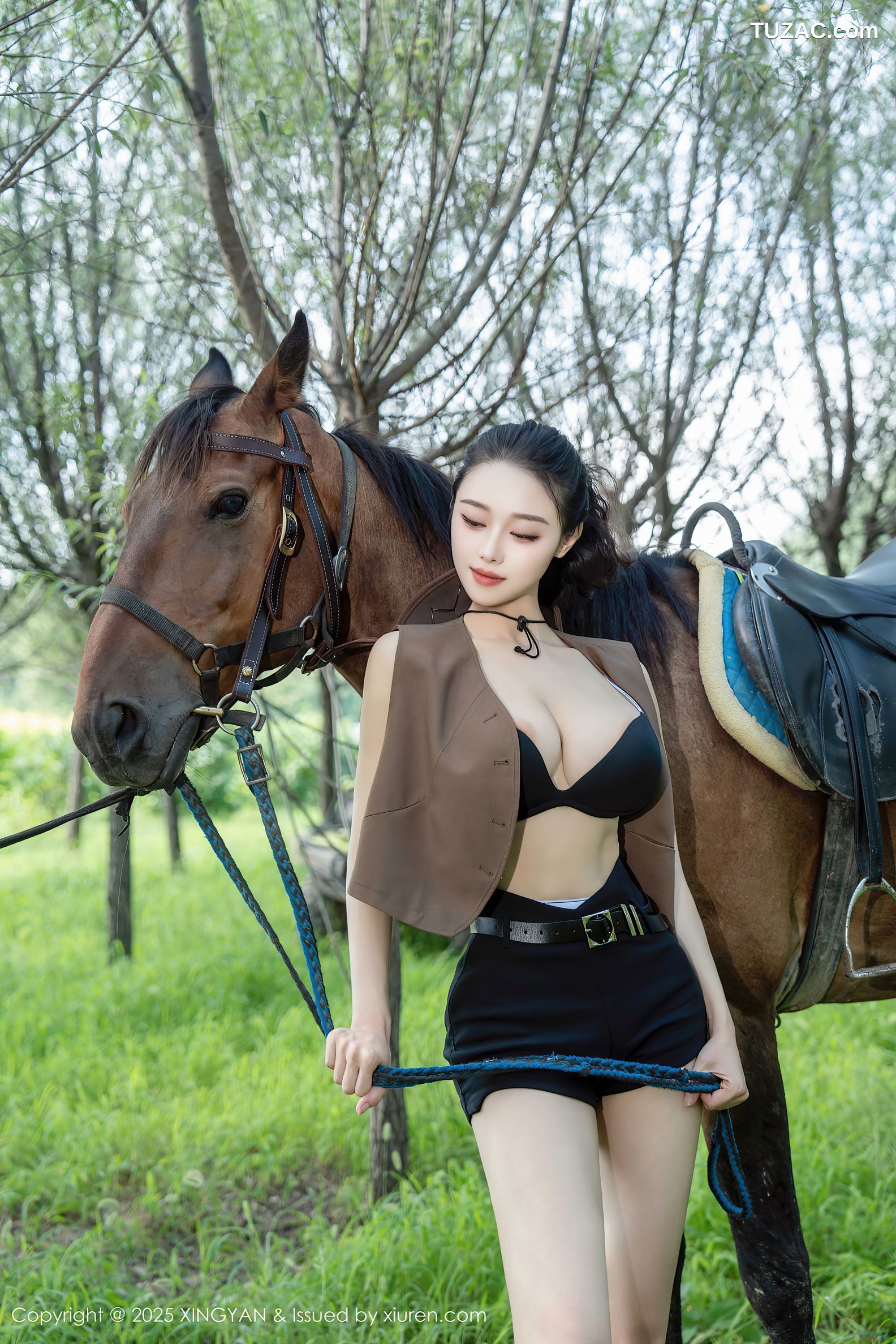 XingYan星颜社-391-清妙-牛仔女郎蓝色衬衫黑短裤黑色内衣-2025.08.27