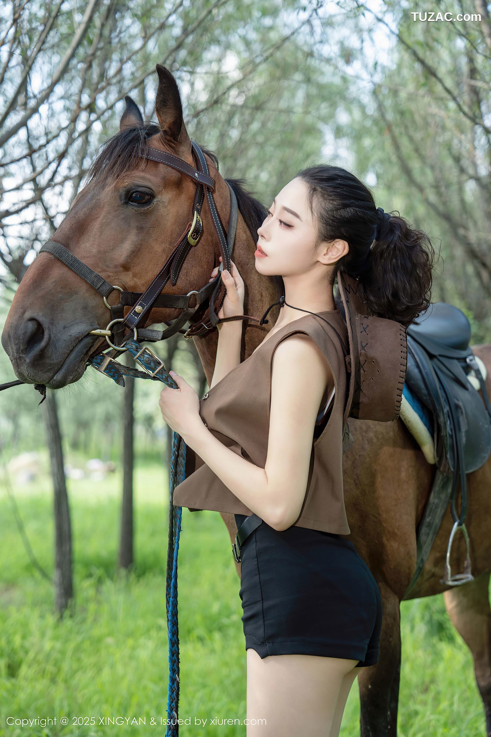 XingYan星颜社-391-清妙-牛仔女郎蓝色衬衫黑短裤黑色内衣-2025.08.27