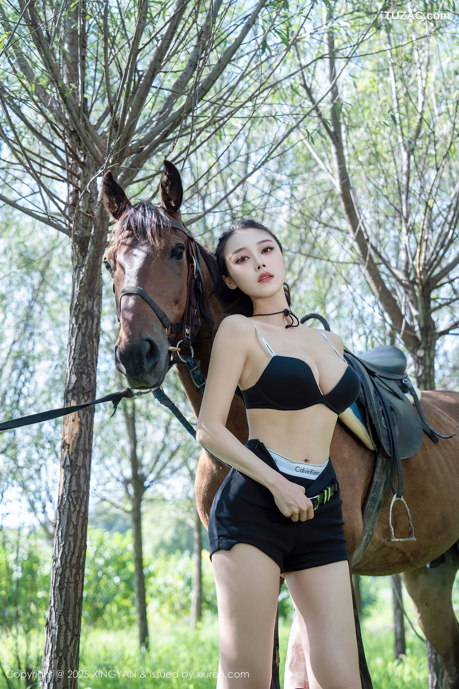 XingYan星颜社-391-清妙-牛仔女郎蓝色衬衫黑短裤黑色内衣-2025.08.27