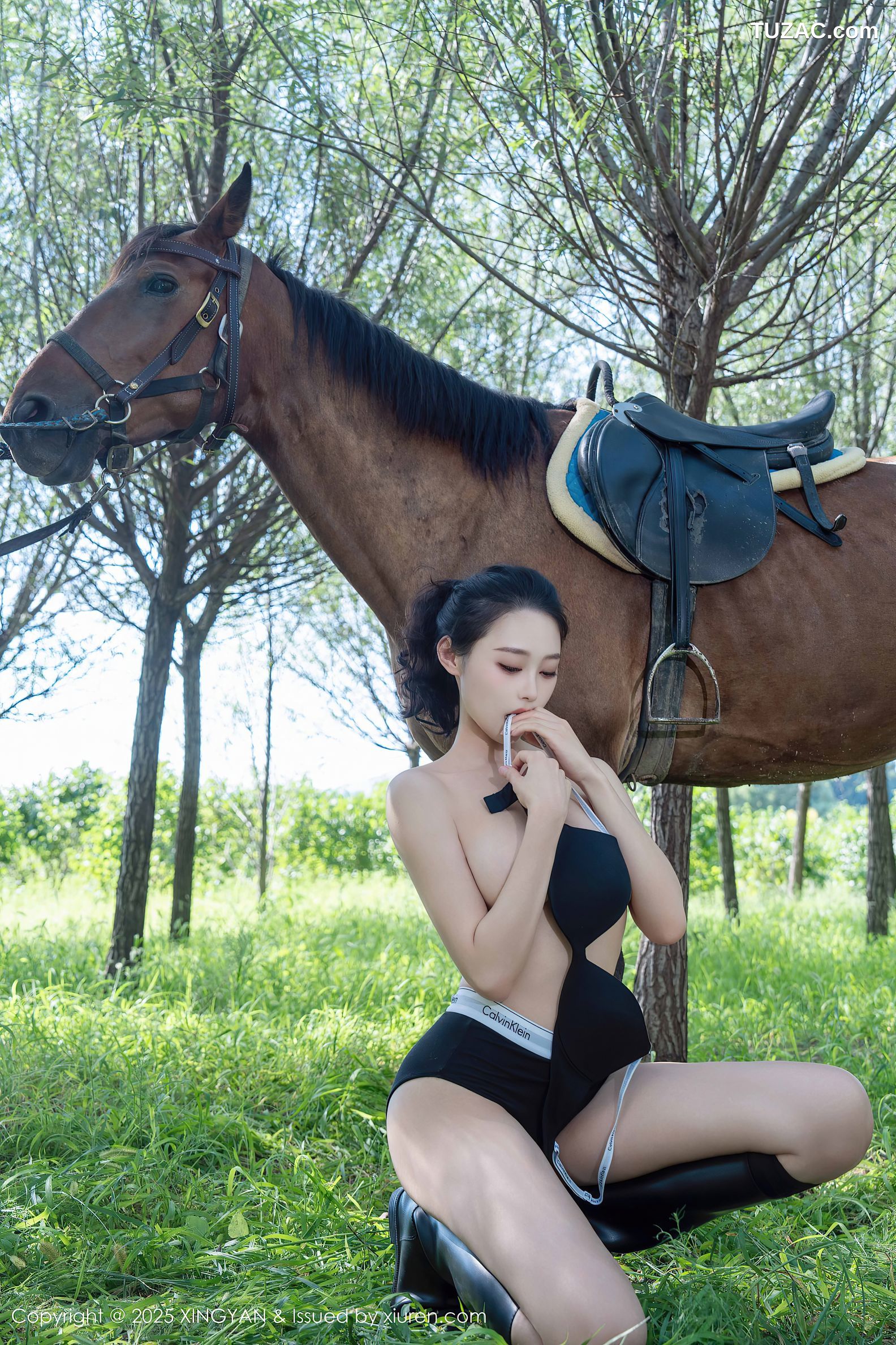 XingYan星颜社-391-清妙-牛仔女郎蓝色衬衫黑短裤黑色内衣-2025.08.27