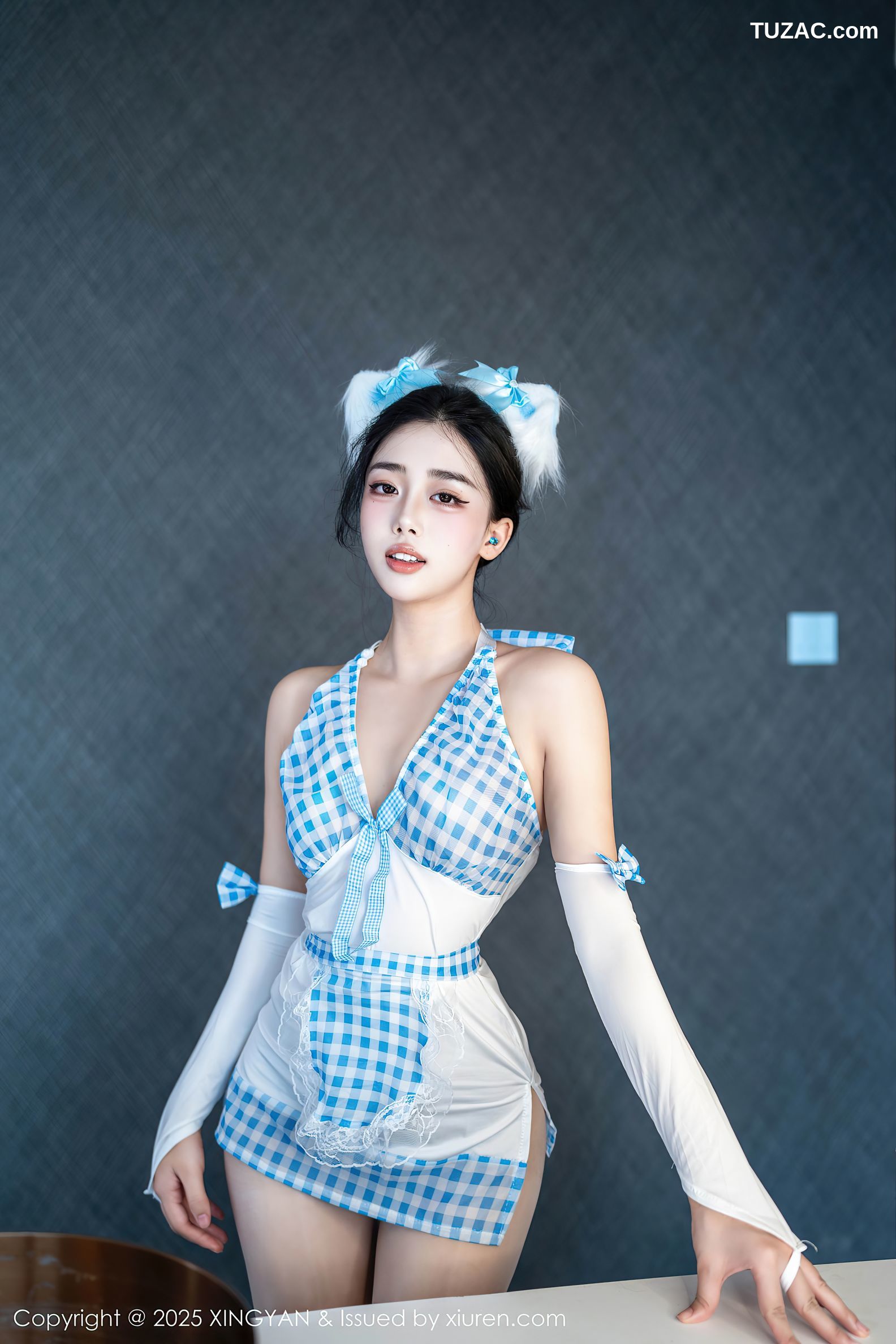 XingYan星颜社-399-阮福-福-蓝色格子情趣裙-2025.09.16