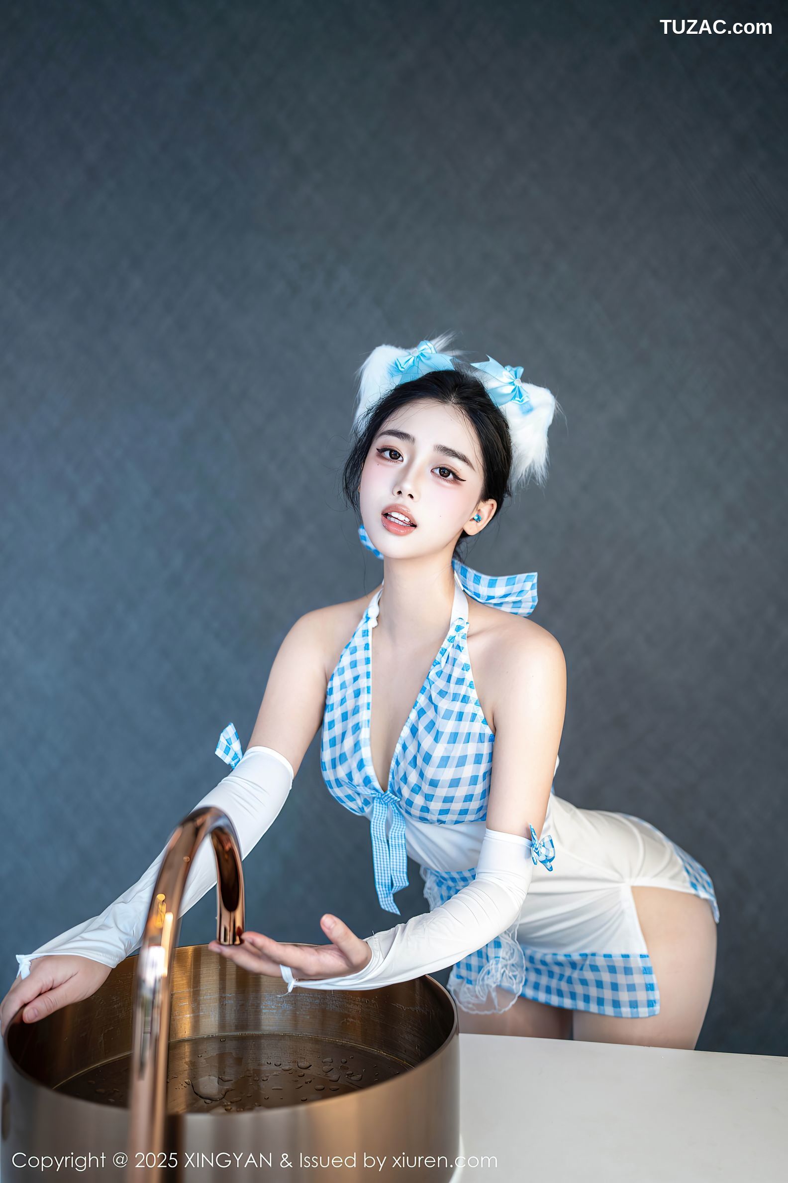 XingYan星颜社-399-阮福-福-蓝色格子情趣裙-2025.09.16