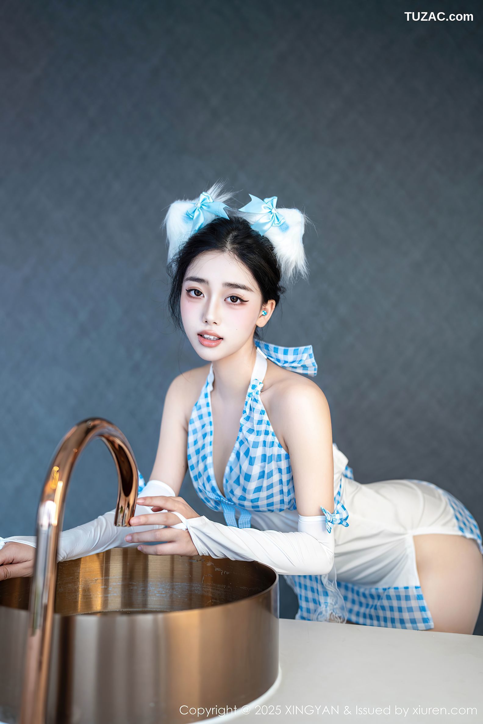 XingYan星颜社-399-阮福-福-蓝色格子情趣裙-2025.09.16