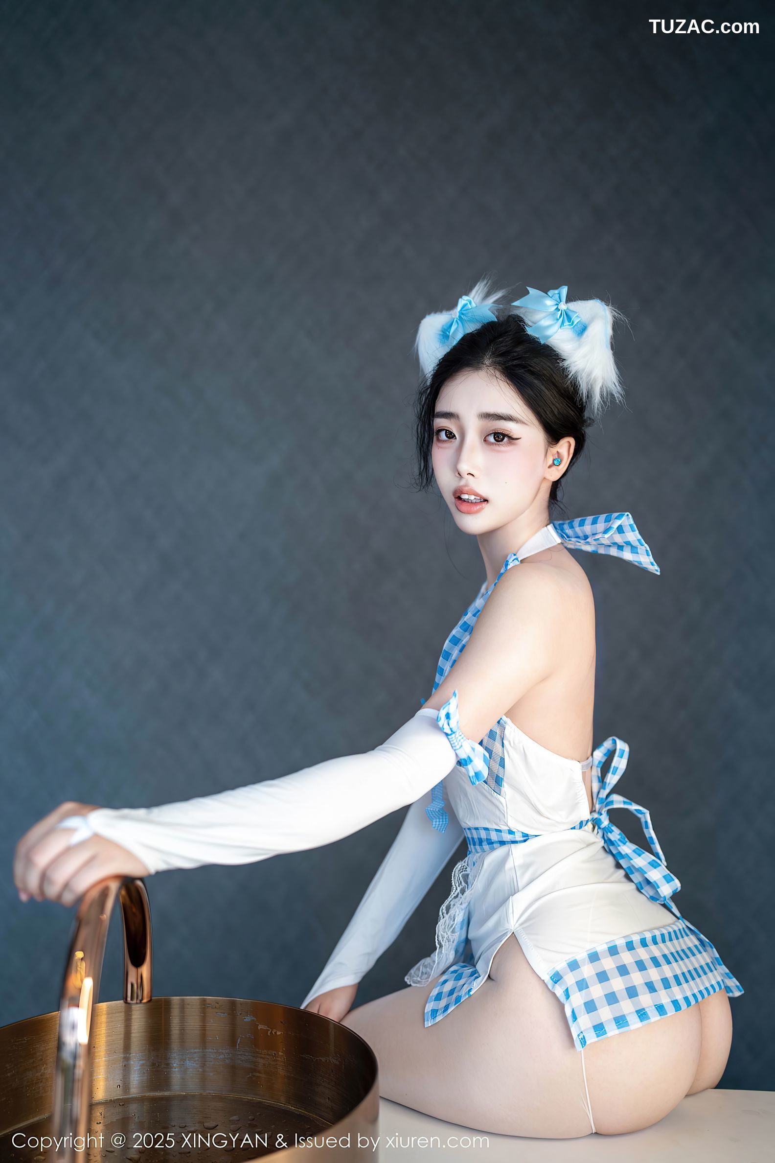 XingYan星颜社-399-阮福-福-蓝色格子情趣裙-2025.09.16