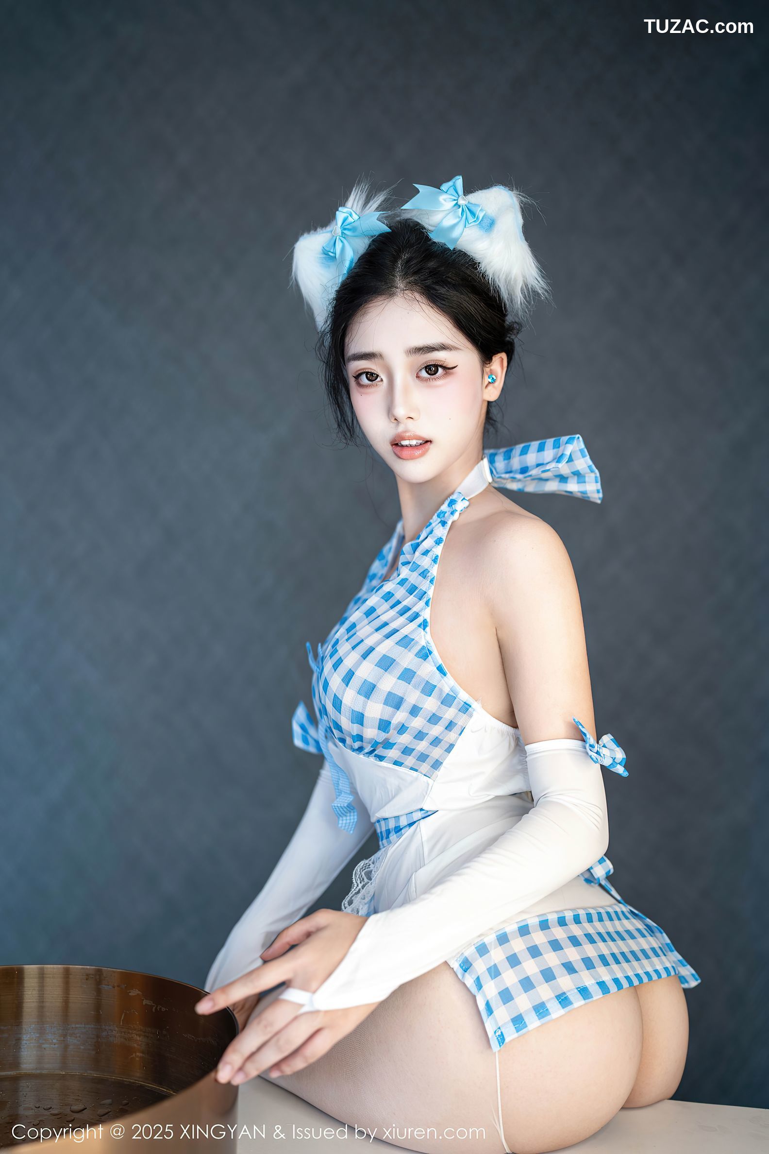 XingYan星颜社-399-阮福-福-蓝色格子情趣裙-2025.09.16
