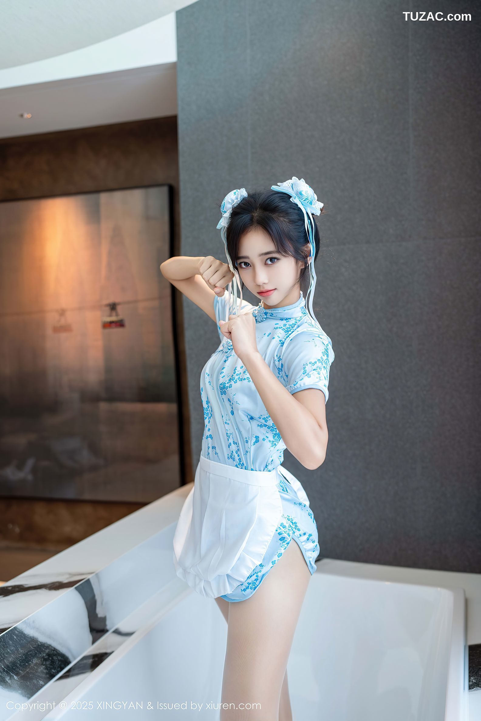 XingYan星颜社-414-时安安-Cos蓝色旗袍春丽浴缸场景-2025.10.22