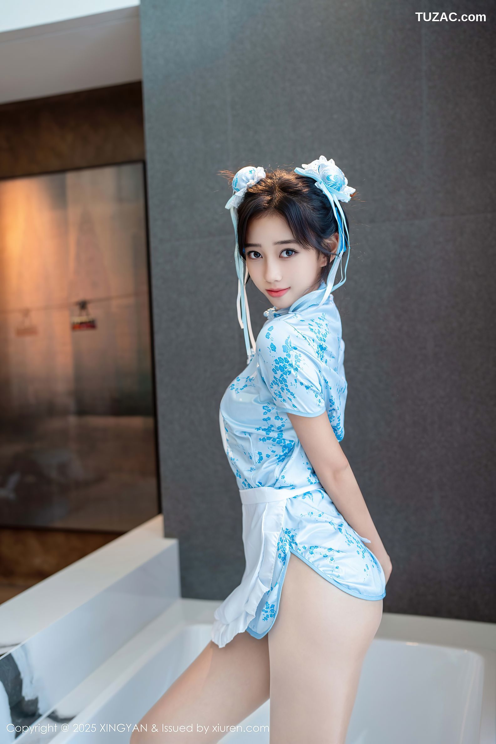 XingYan星颜社-414-时安安-Cos蓝色旗袍春丽浴缸场景-2025.10.22