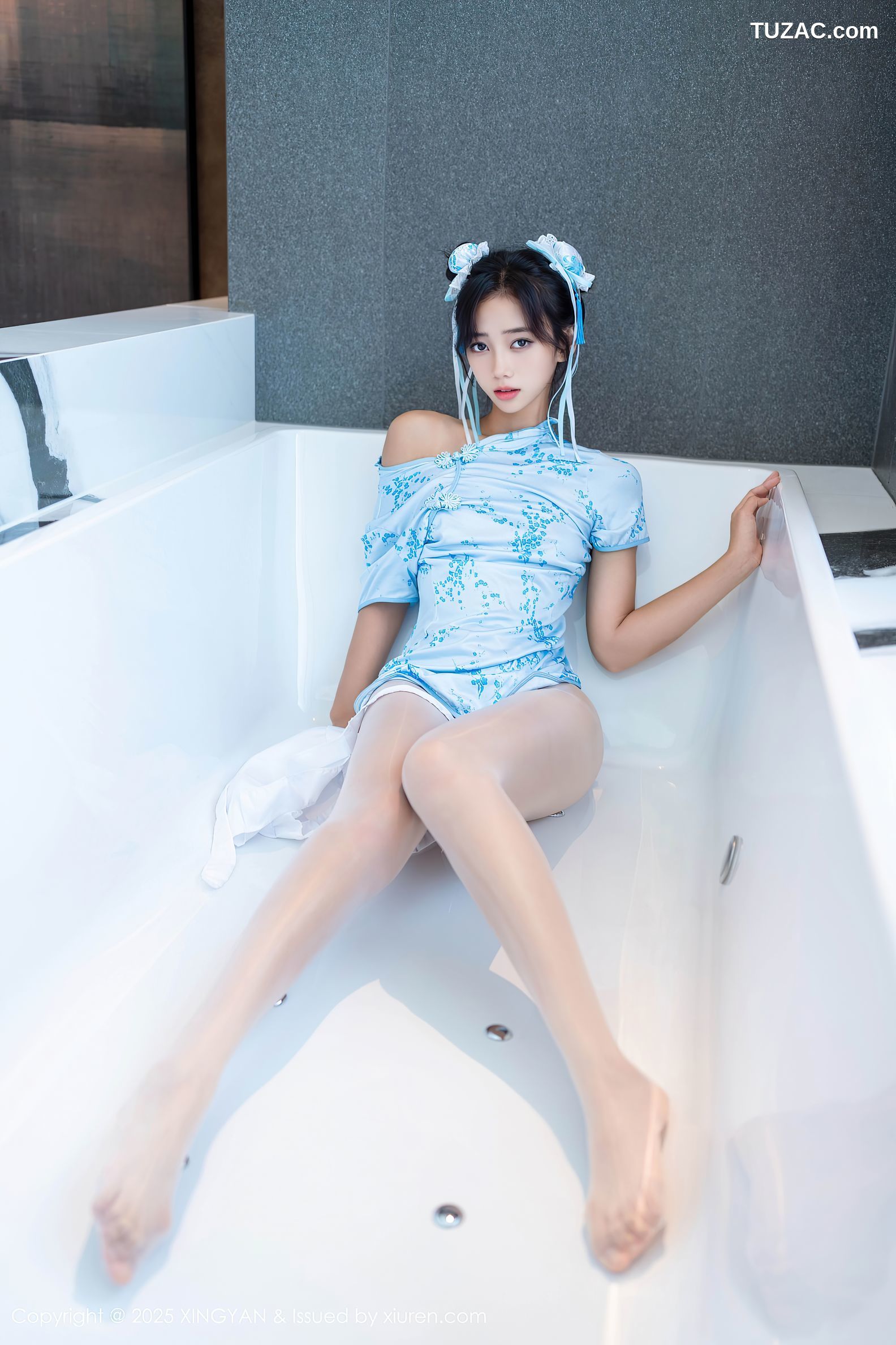 XingYan星颜社-414-时安安-Cos蓝色旗袍春丽浴缸场景-2025.10.22