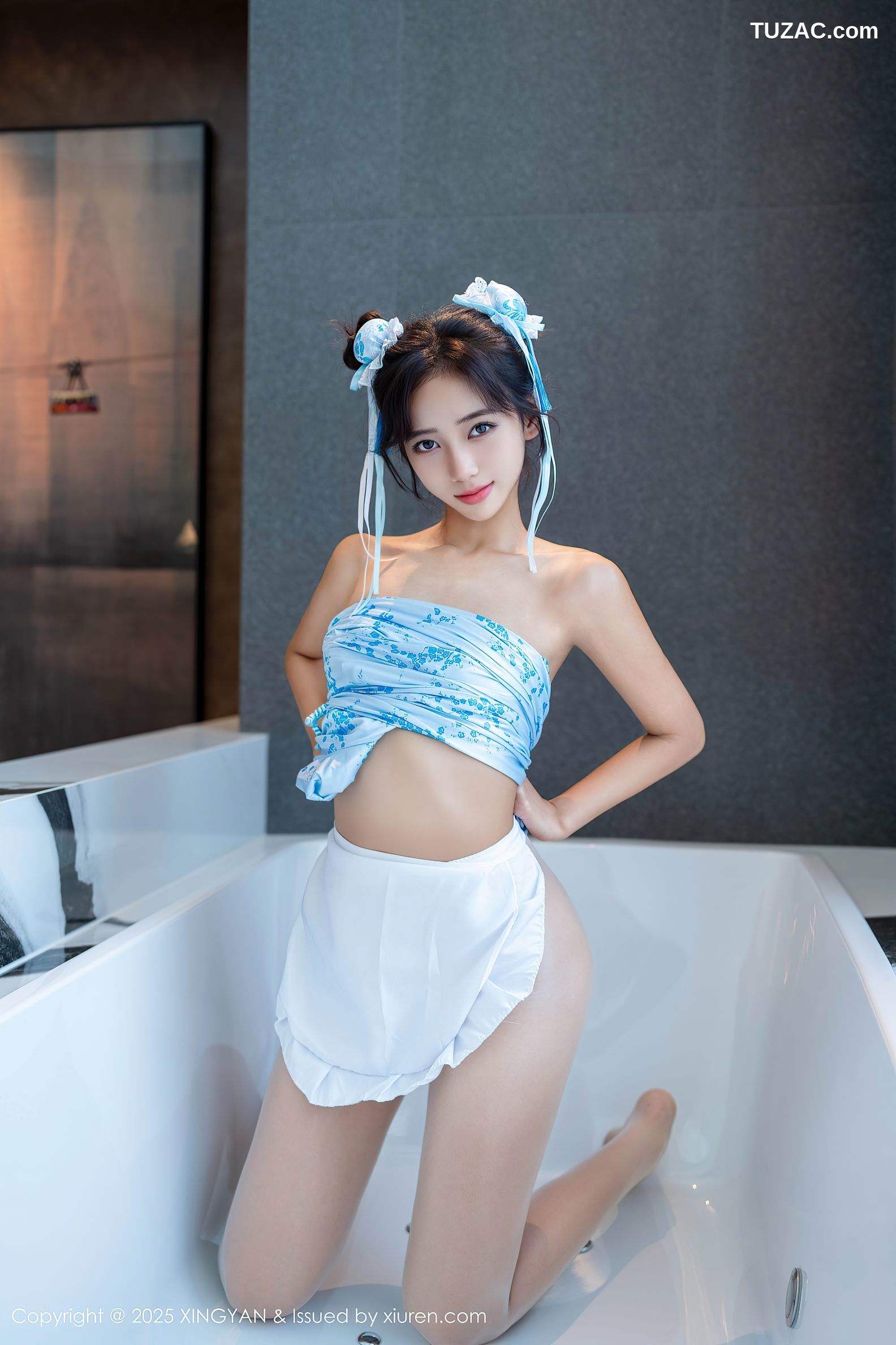 XingYan星颜社-414-时安安-Cos蓝色旗袍春丽浴缸场景-2025.10.22