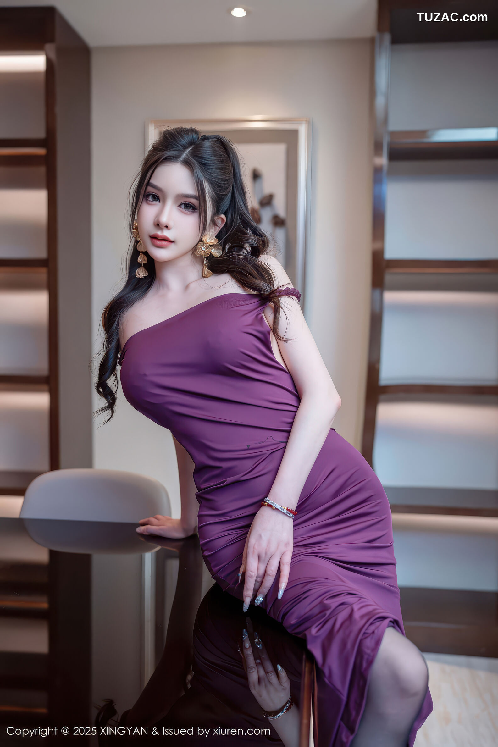 XingYan星颜社-436-李丽莎-温心怡-紫色连衣裙魅惑黑丝-2025.11.28
