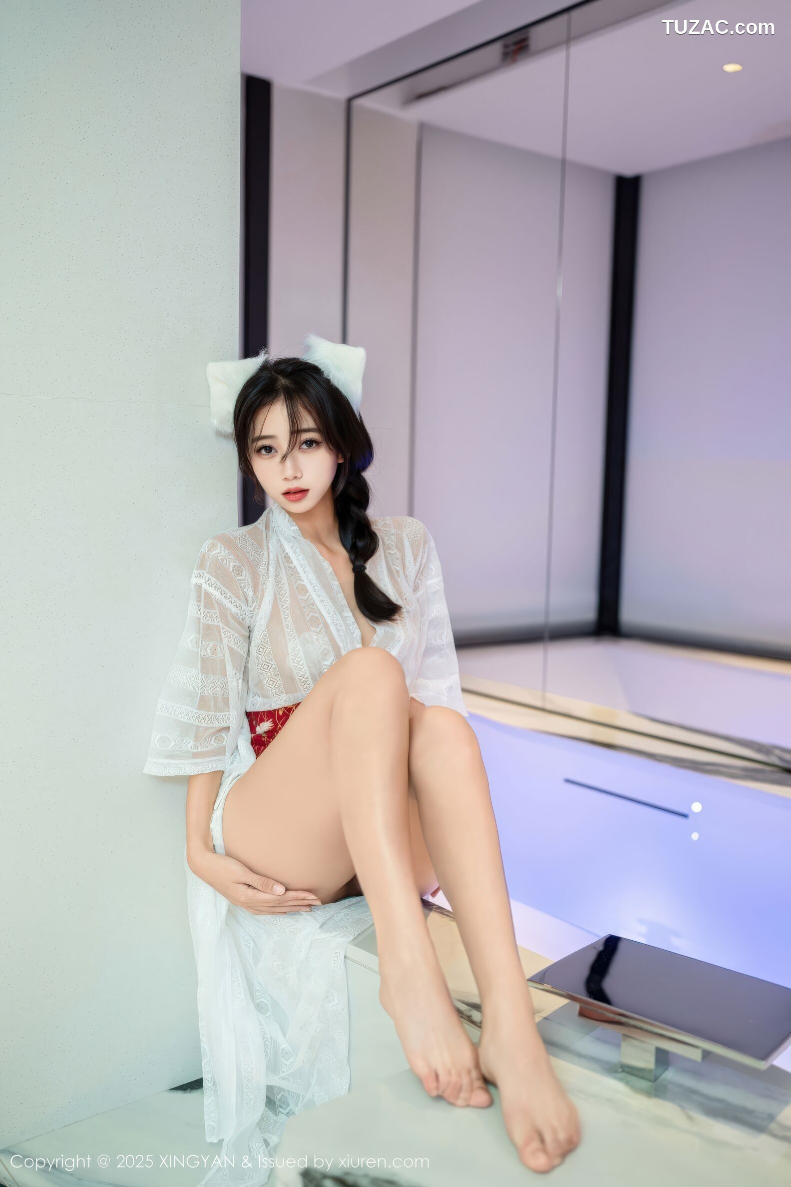 XingYan星颜社-442-时安安-透视蕾丝白裙-2025.12.10