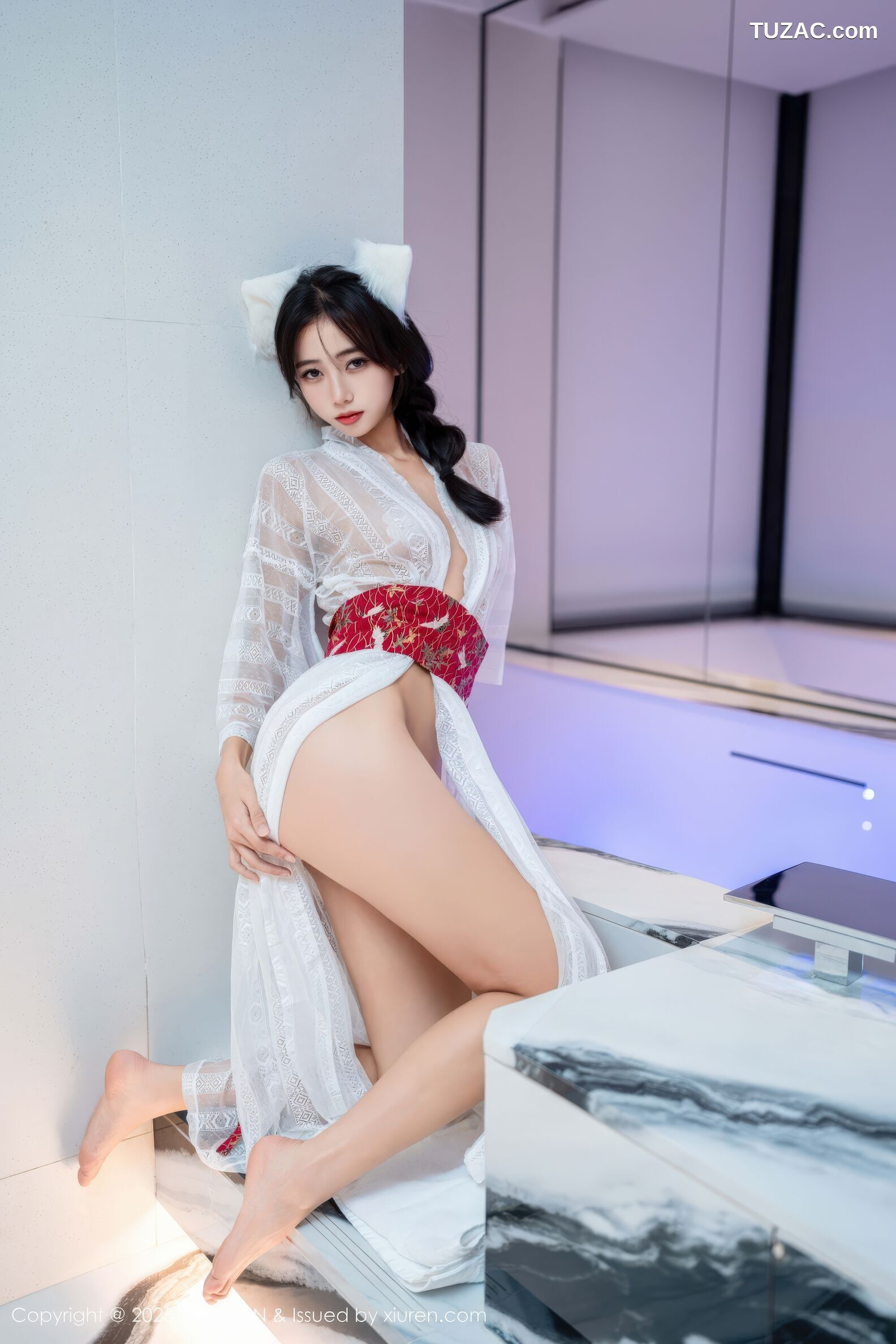 XingYan星颜社-442-时安安-透视蕾丝白裙-2025.12.10