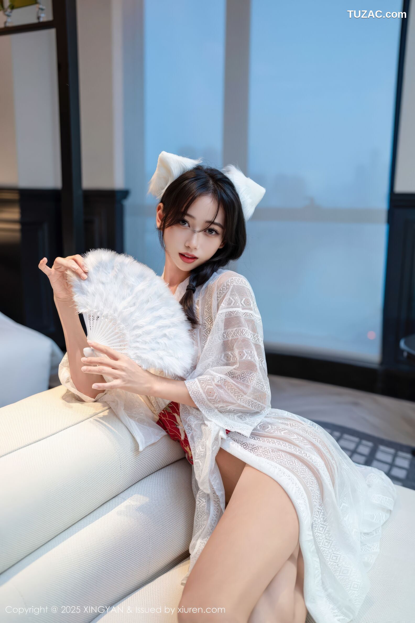 XingYan星颜社-442-时安安-透视蕾丝白裙-2025.12.10