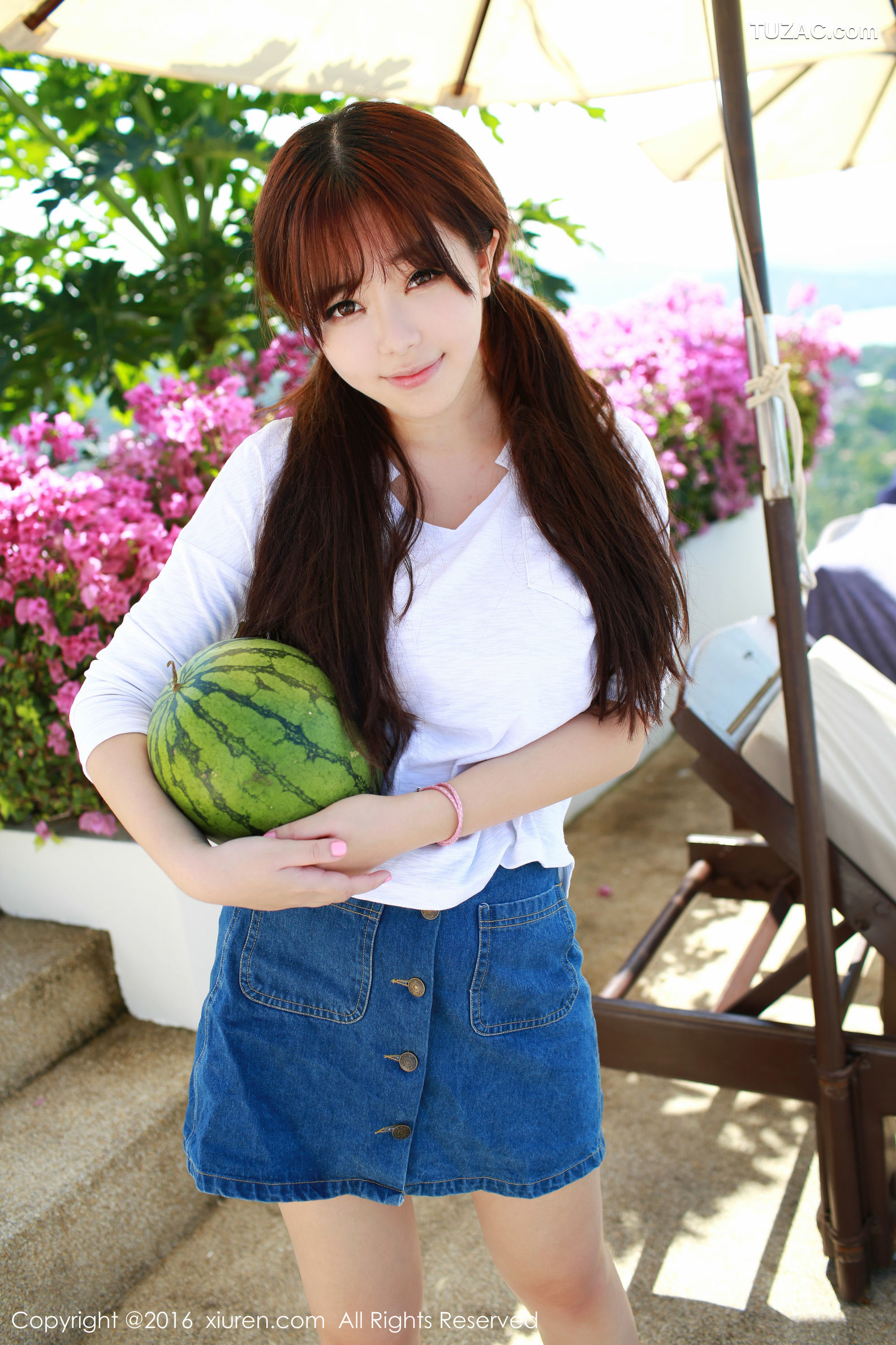 XiuRen秀人网-490-刘飞儿-《西瓜-牛仔超短裙-针织内衣》-2016.02.29