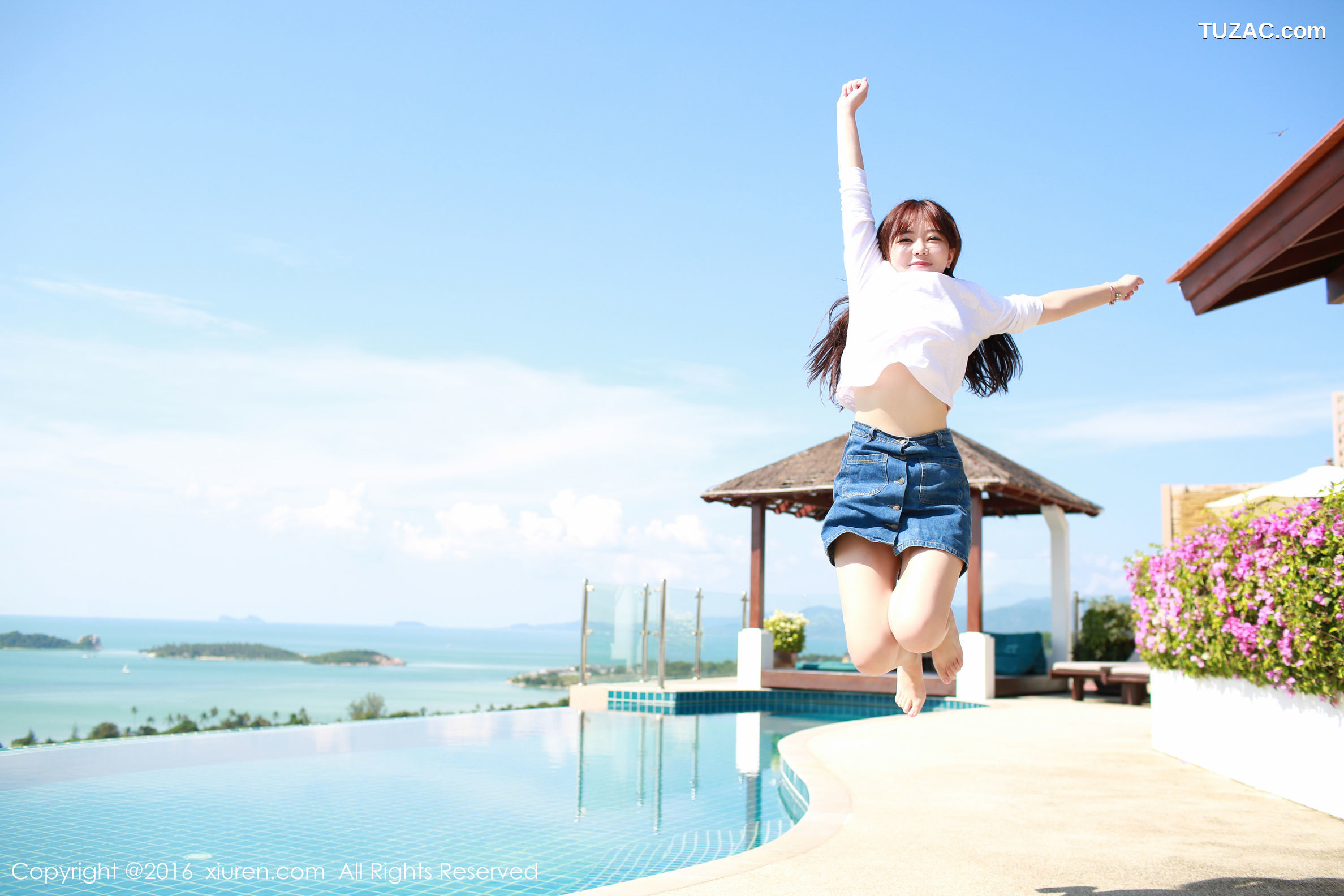 XiuRen秀人网-490-刘飞儿-《西瓜-牛仔超短裙-针织内衣》-2016.02.29