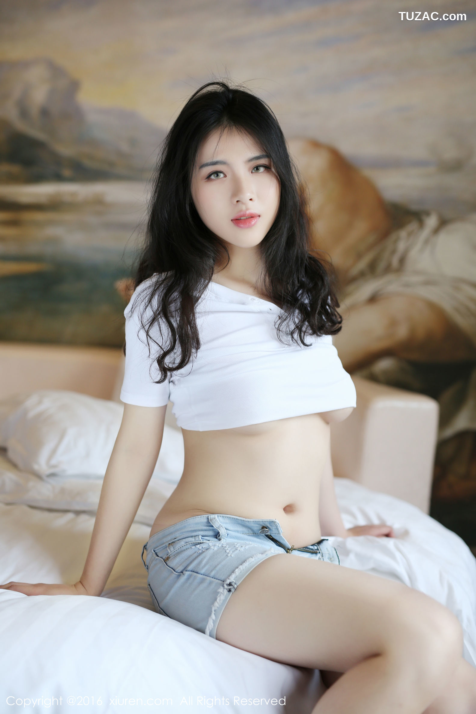 XiuRen秀人网-516-舒林培-《牛仔热裤-白丝诱惑》-2016.04.26