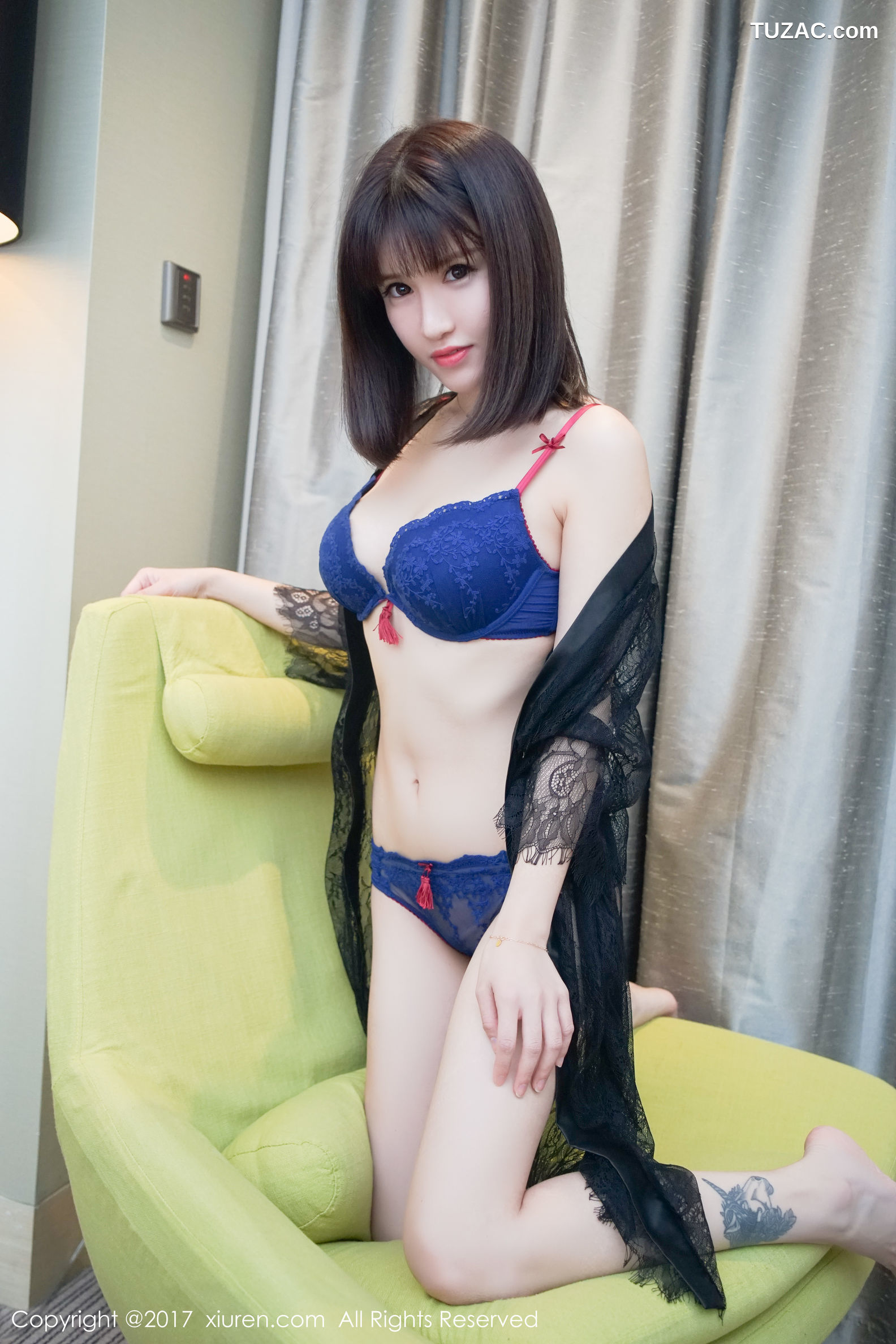 XiuRen秀人网-697-K8傲娇萌萌-《黑色蕾丝魅惑》-2017.02.15