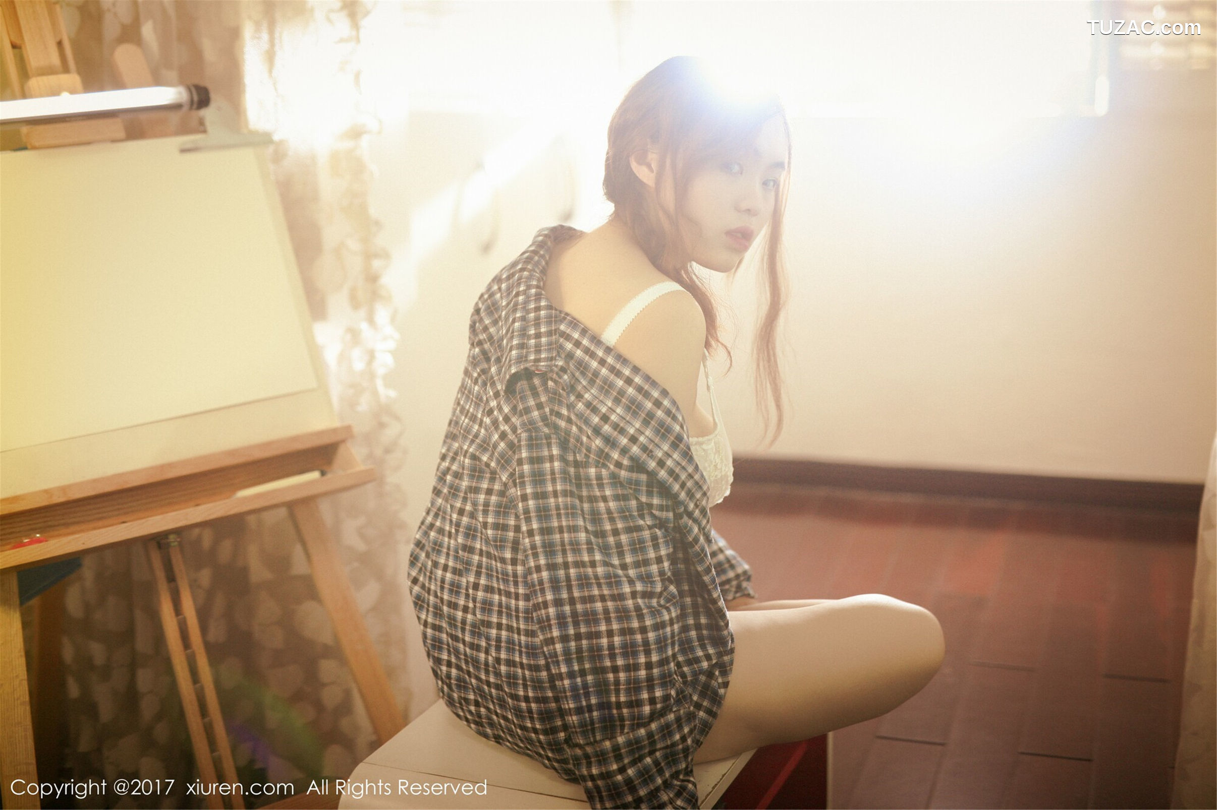 XiuRen秀人网-754-米爱Demon-《格子衬衫-半透内衣系列》-2017.05.15