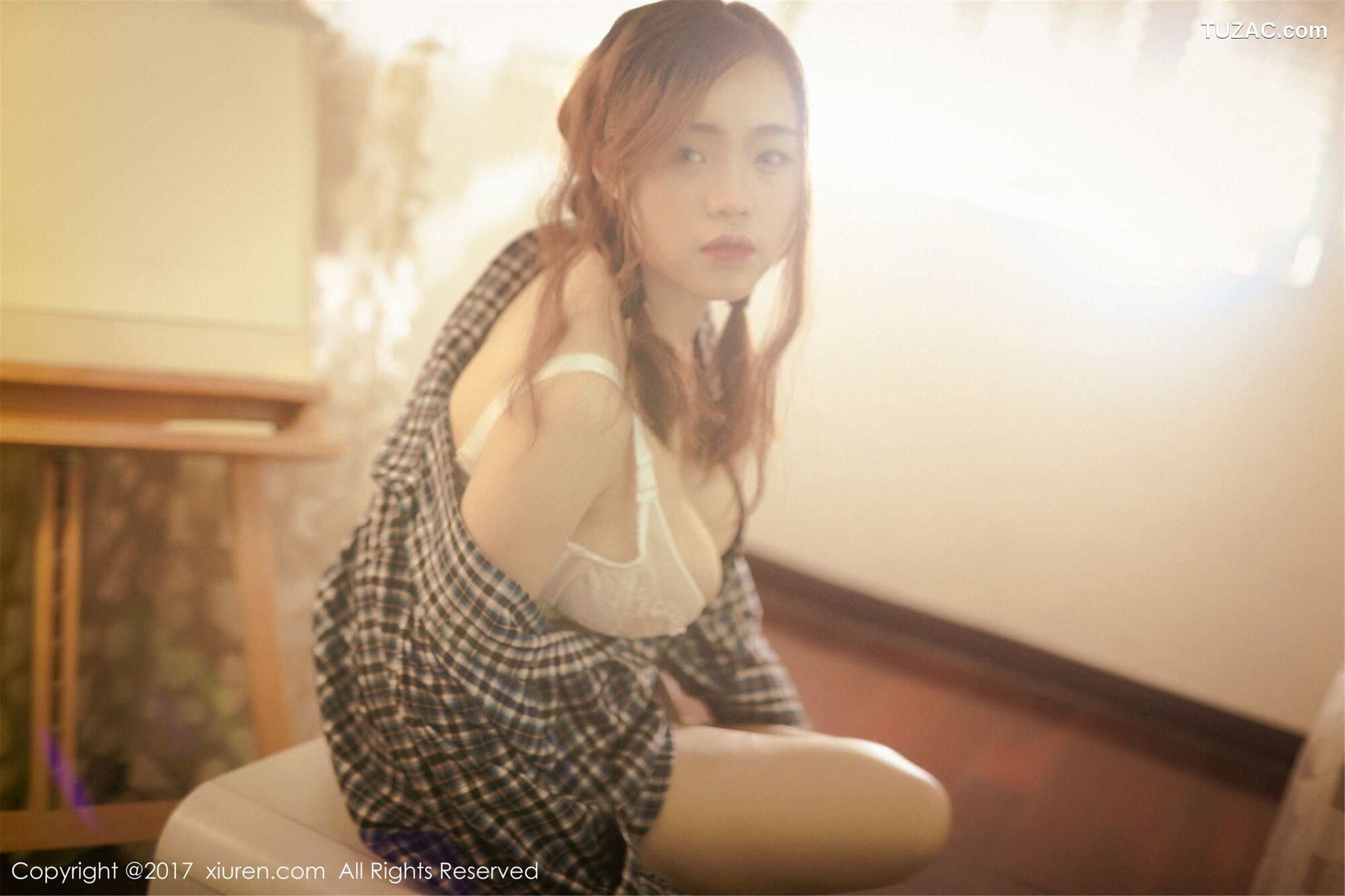XiuRen秀人网-754-米爱Demon-《格子衬衫-半透内衣系列》-2017.05.15
