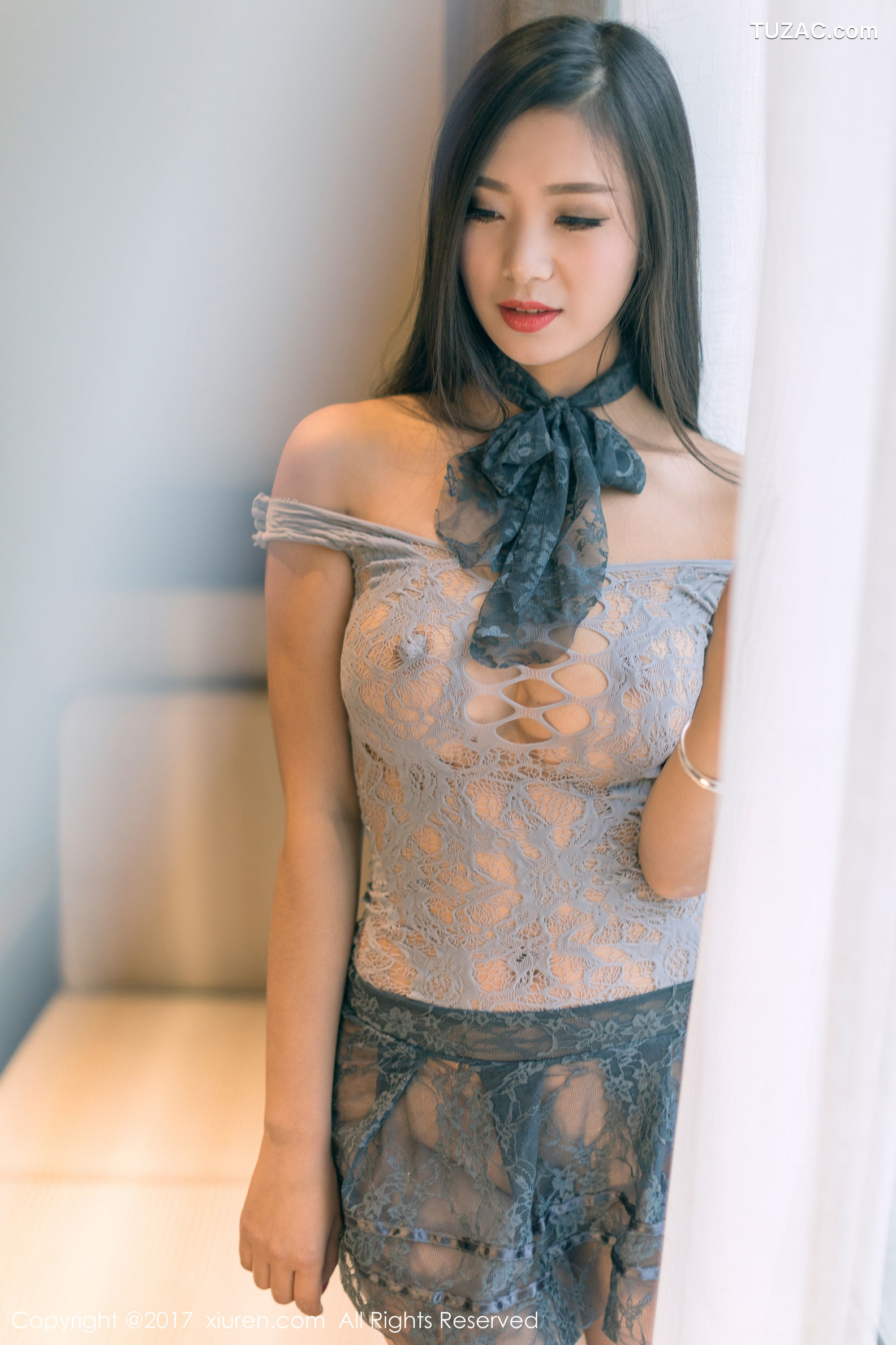 XiuRen秀人网-856-宋KIki-《男式衬衣-真空纱网》-2017.11.27