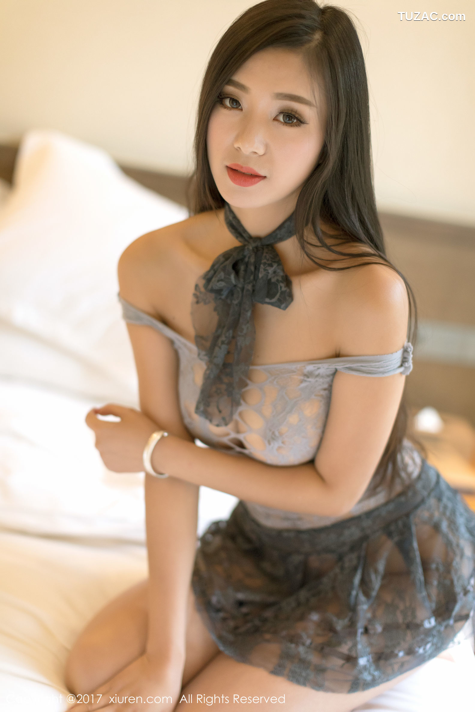 XiuRen秀人网-856-宋KIki-《男式衬衣-真空纱网》-2017.11.27
