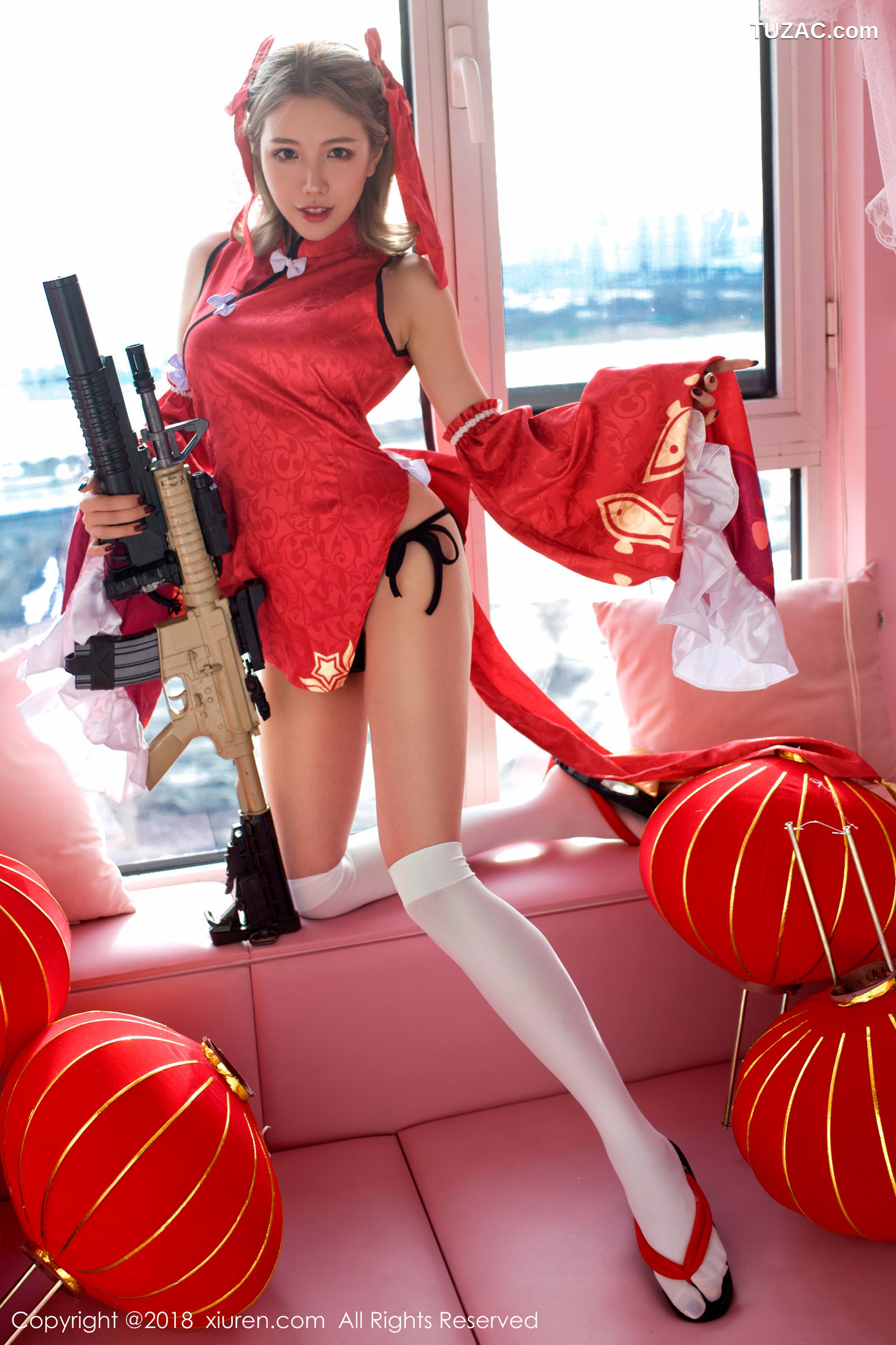 XiuRen秀人网-911-黄楽然-《保鲜膜裹身-极品COS枪娘》-2018.01.25