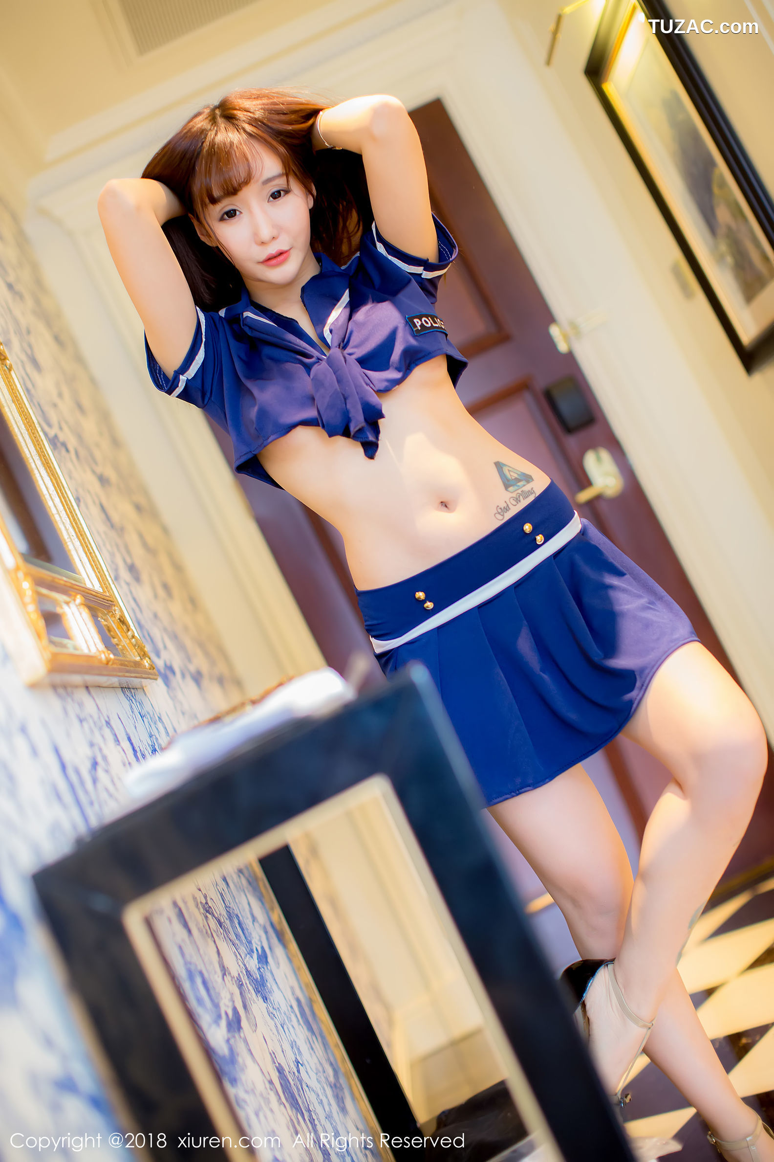 XiuRen秀人网-1005-顾灿-《蓝色制服》-2018.05.04