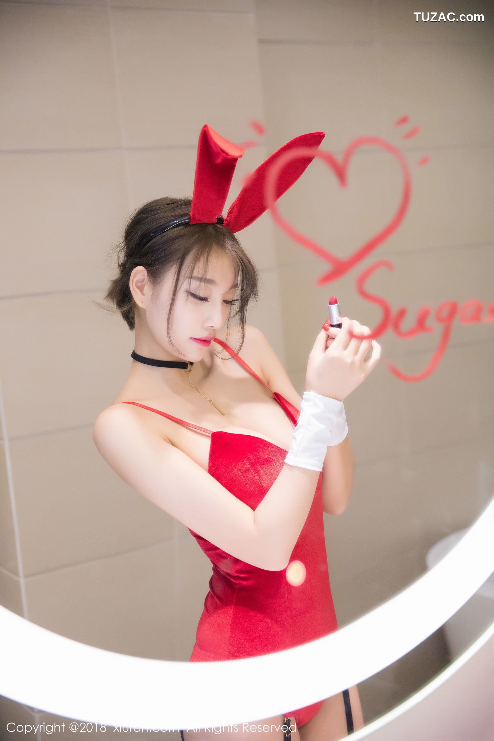 XiuRen秀人网-1033-杨晨晨-《黑丝兔女郎-浴室湿身系列》-2018.06.01