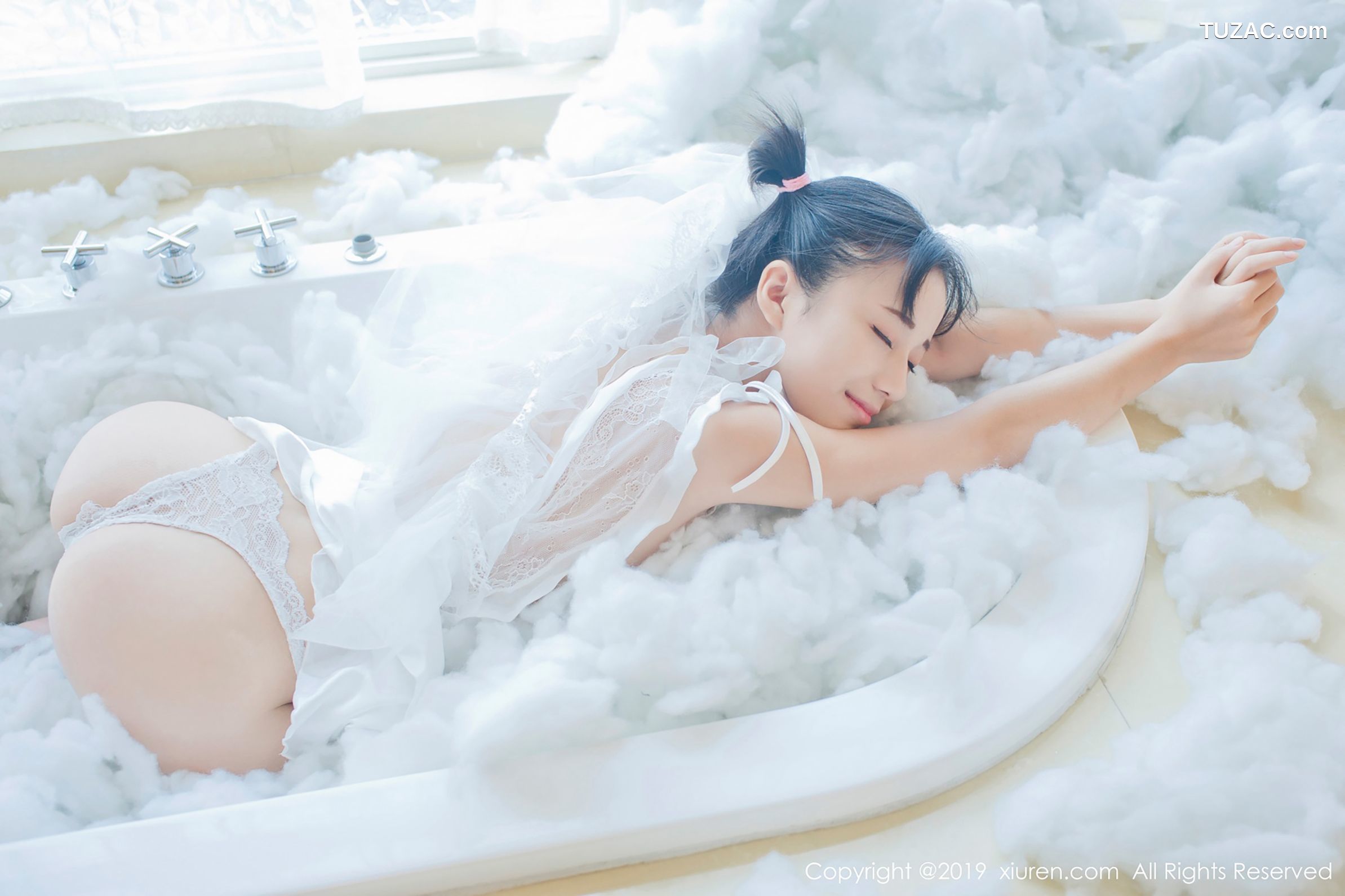 XiuRen秀人网-1313-仓井优香-《蕾丝小新娘-日系蓝色体操服》-2019.01.16