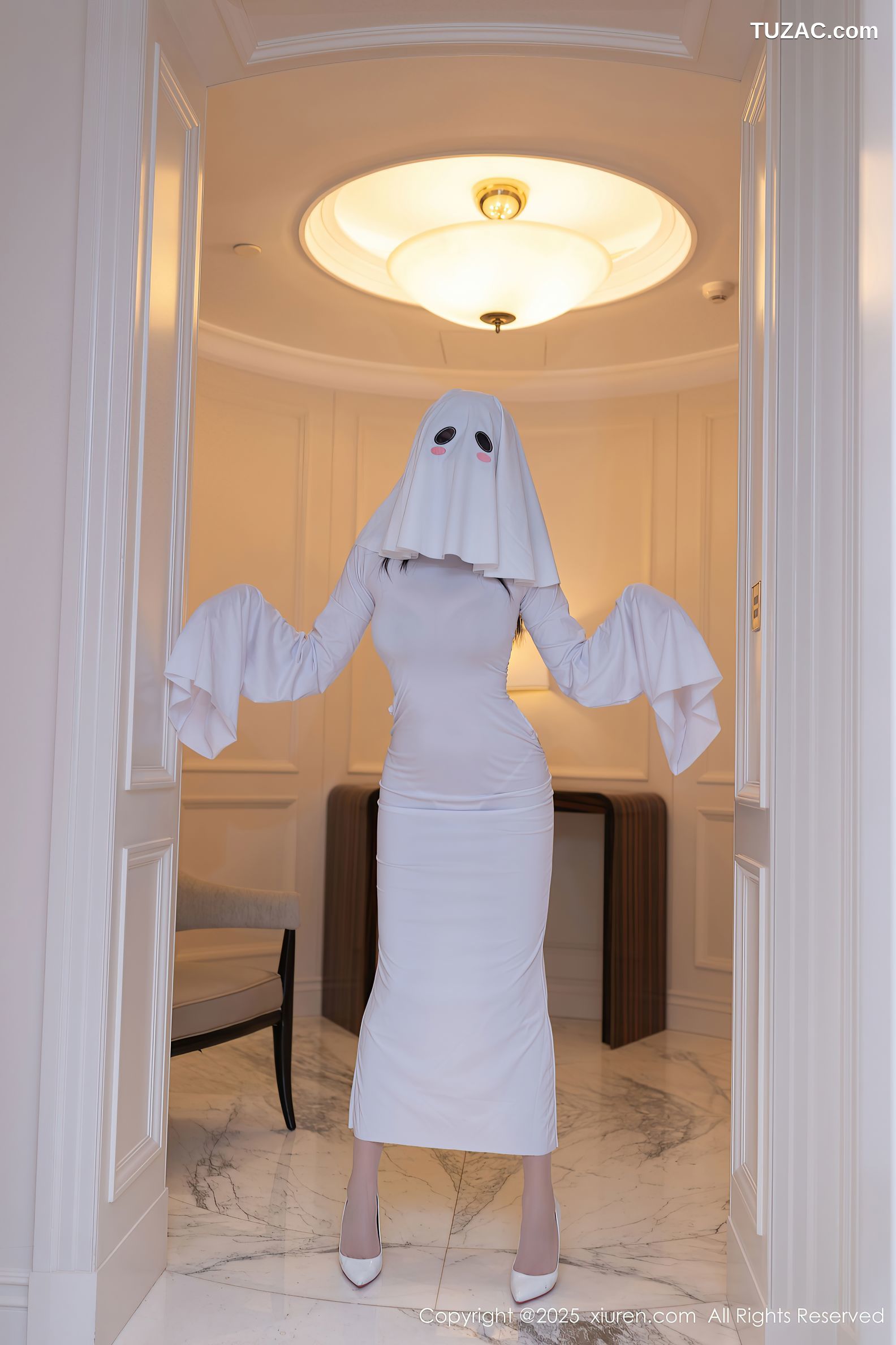 XiuRen秀人网-10035-安然anran-情趣白裙白色内衣丁字裤-2025.03.18