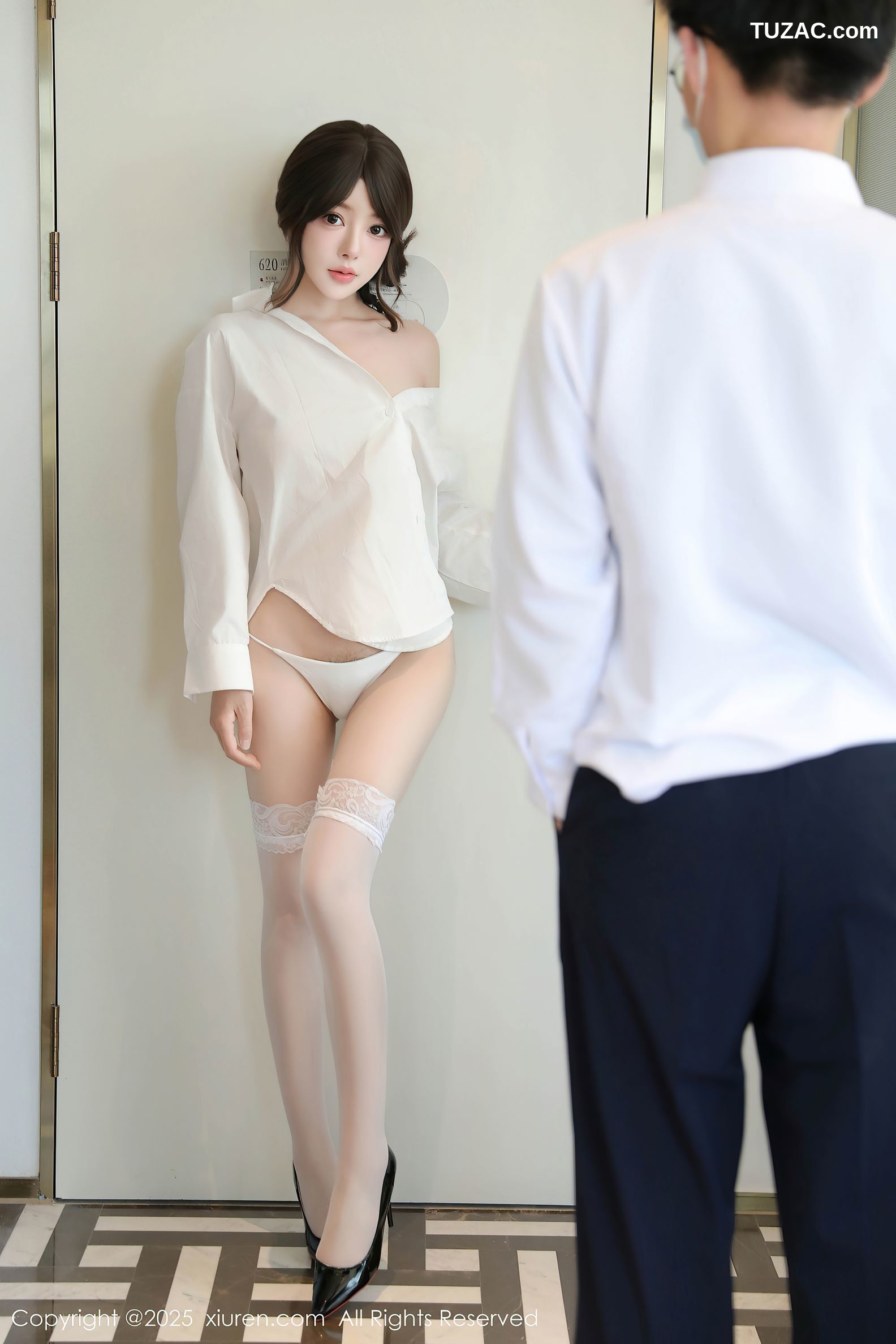 XiuRen秀人网-10036-桃妖夭-萝莉白衬衫白色内衣白丝爆乳-2025.03.18