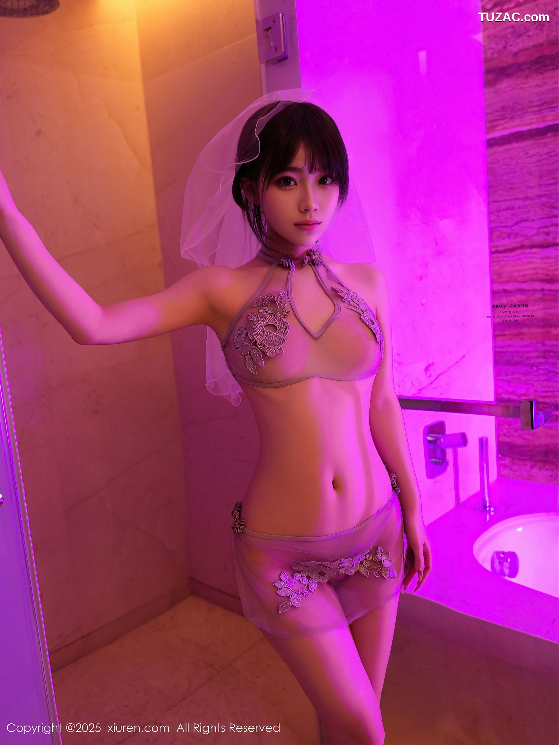 XiuRen秀人网-10037-阿汁-轻透灰色内衣浴室湿身爆乳-2025.03.19