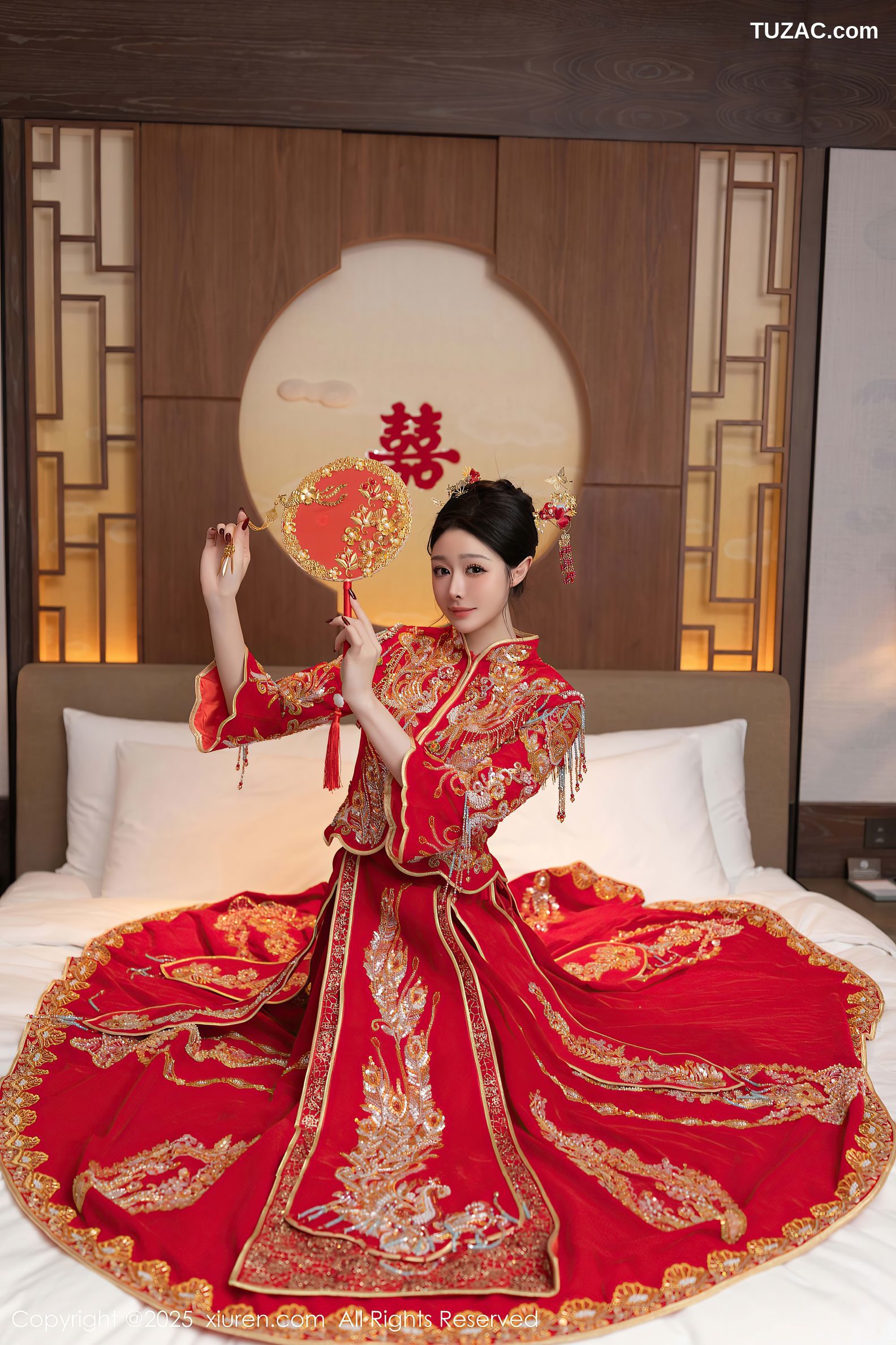 XiuRen秀人网-10055-小逗逗-新娘红装红色内衣-2025.03.21