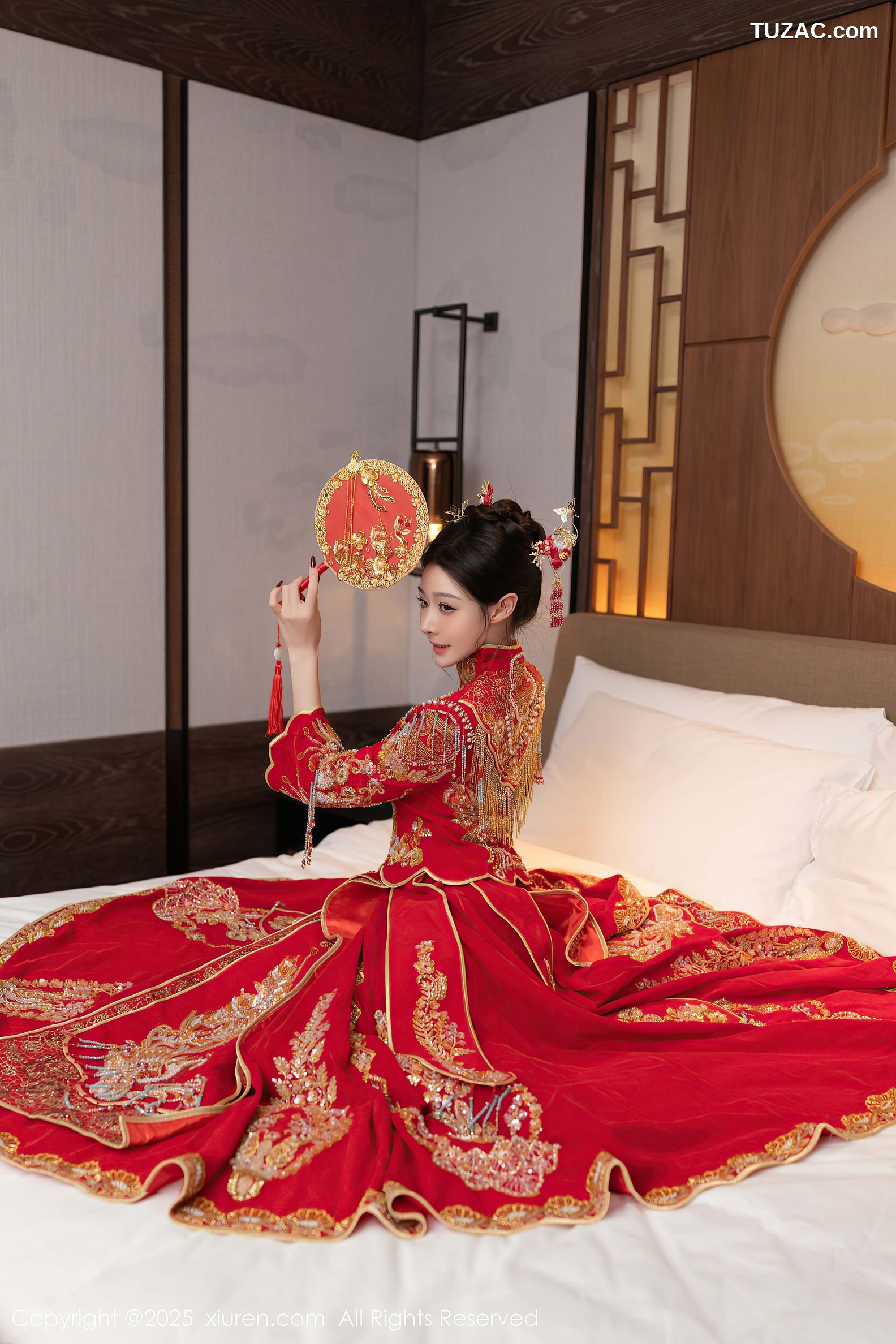 XiuRen秀人网-10055-小逗逗-新娘红装红色内衣-2025.03.21