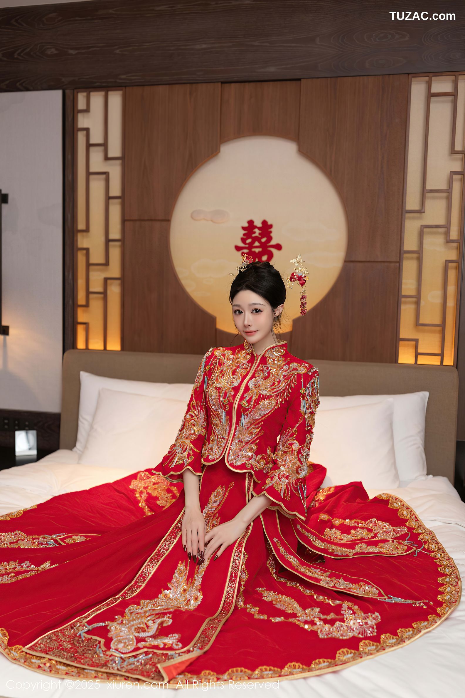 XiuRen秀人网-10055-小逗逗-新娘红装红色内衣-2025.03.21