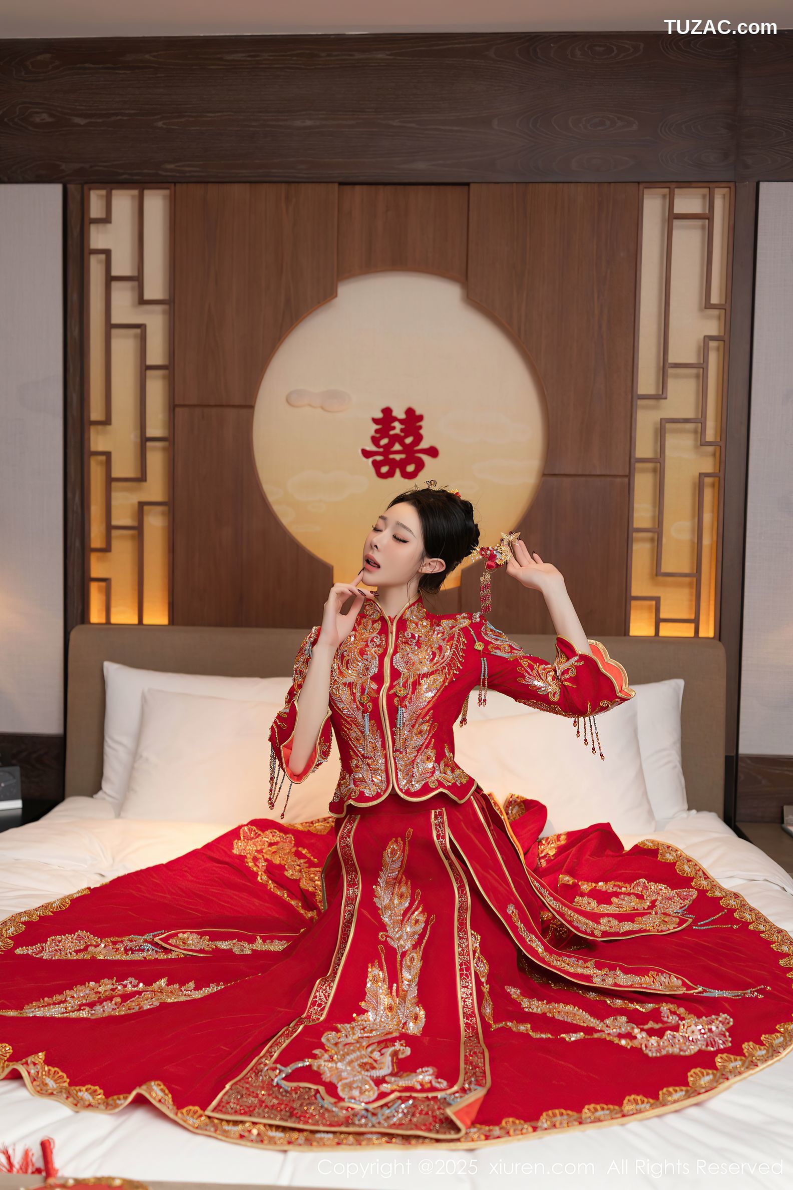 XiuRen秀人网-10055-小逗逗-新娘红装红色内衣-2025.03.21