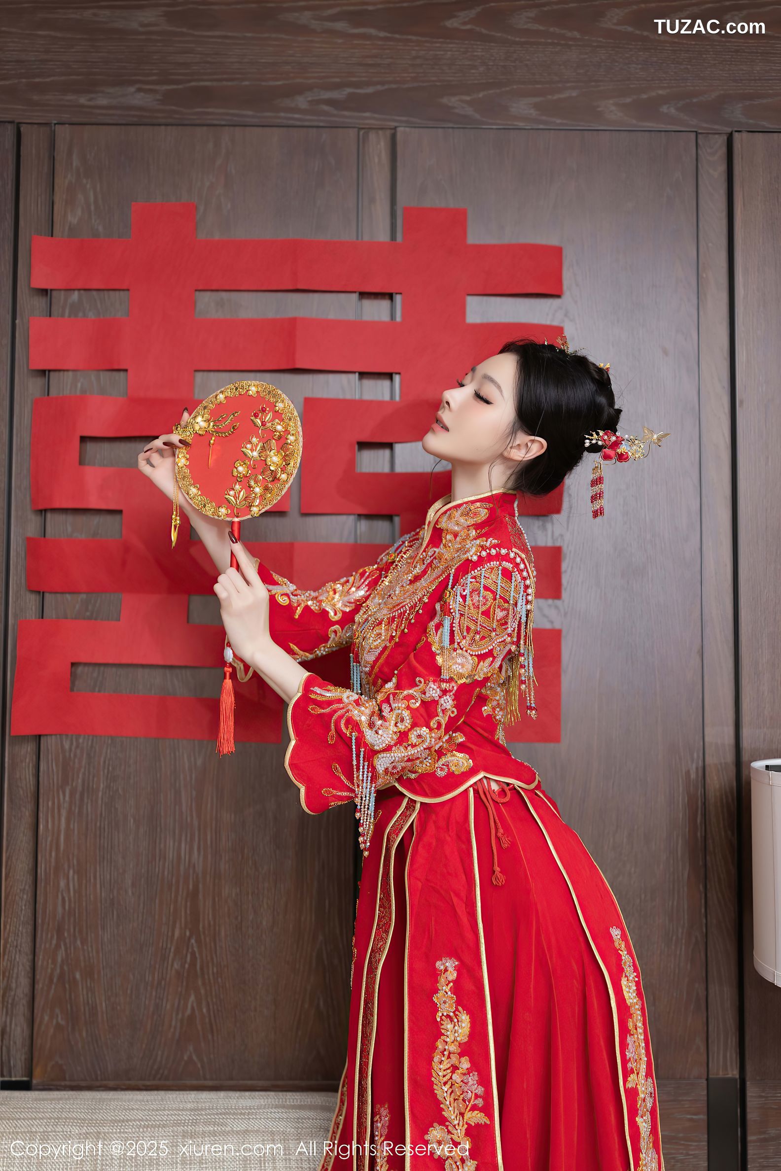 XiuRen秀人网-10055-小逗逗-新娘红装红色内衣-2025.03.21