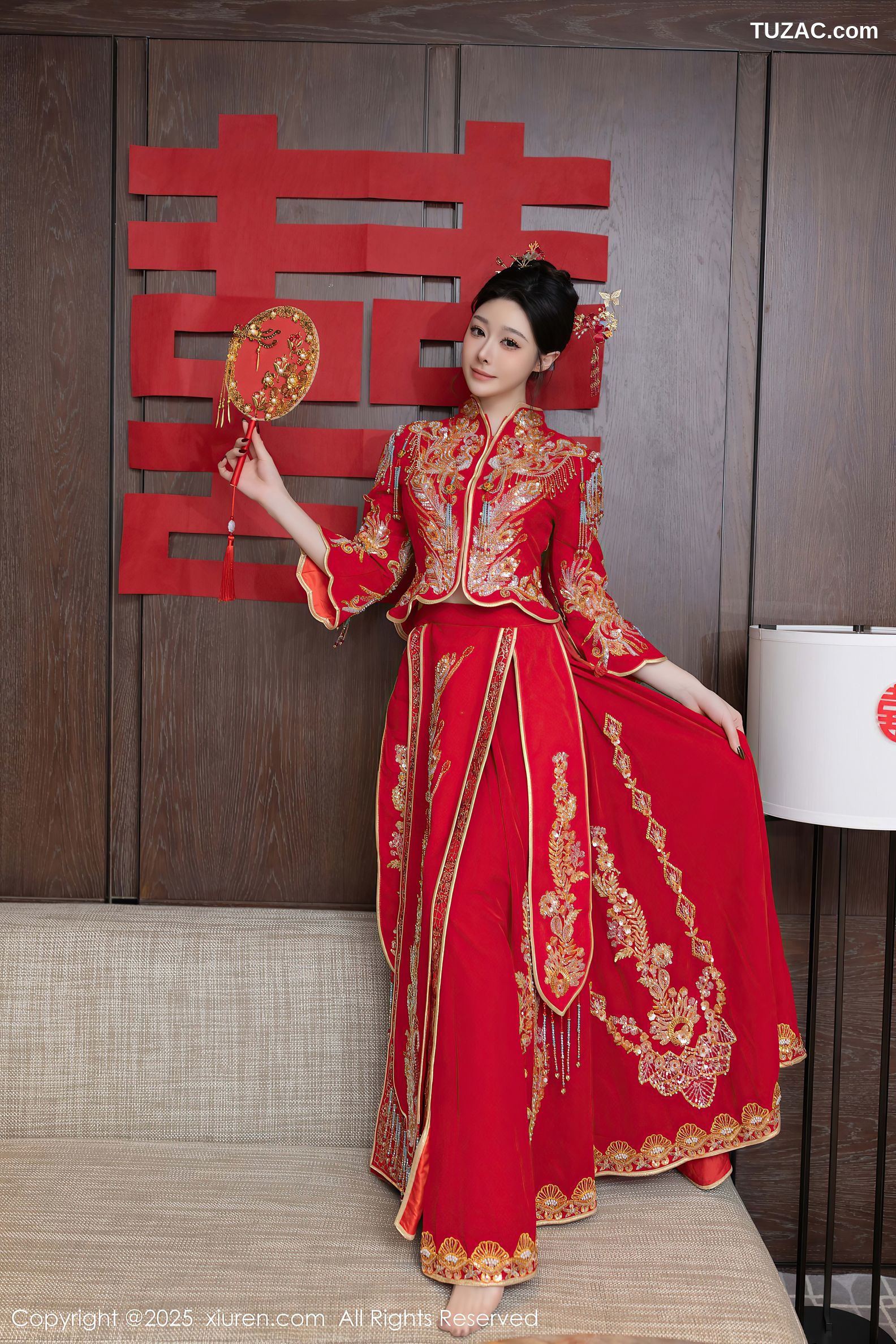 XiuRen秀人网-10055-小逗逗-新娘红装红色内衣-2025.03.21