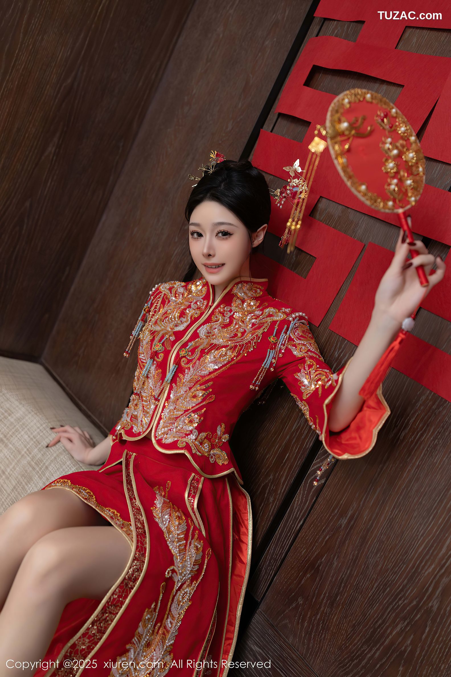 XiuRen秀人网-10055-小逗逗-新娘红装红色内衣-2025.03.21