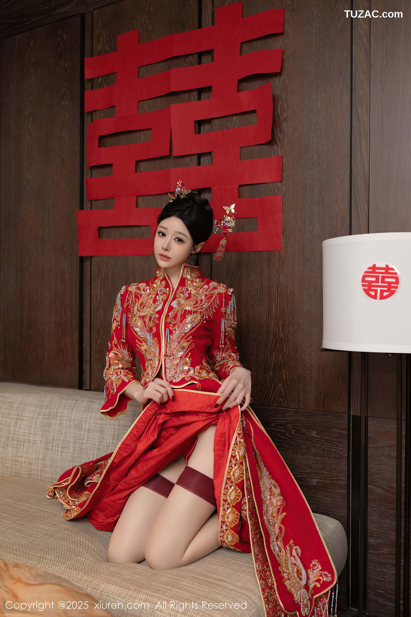 XiuRen秀人网-10055-小逗逗-新娘红装红色内衣-2025.03.21