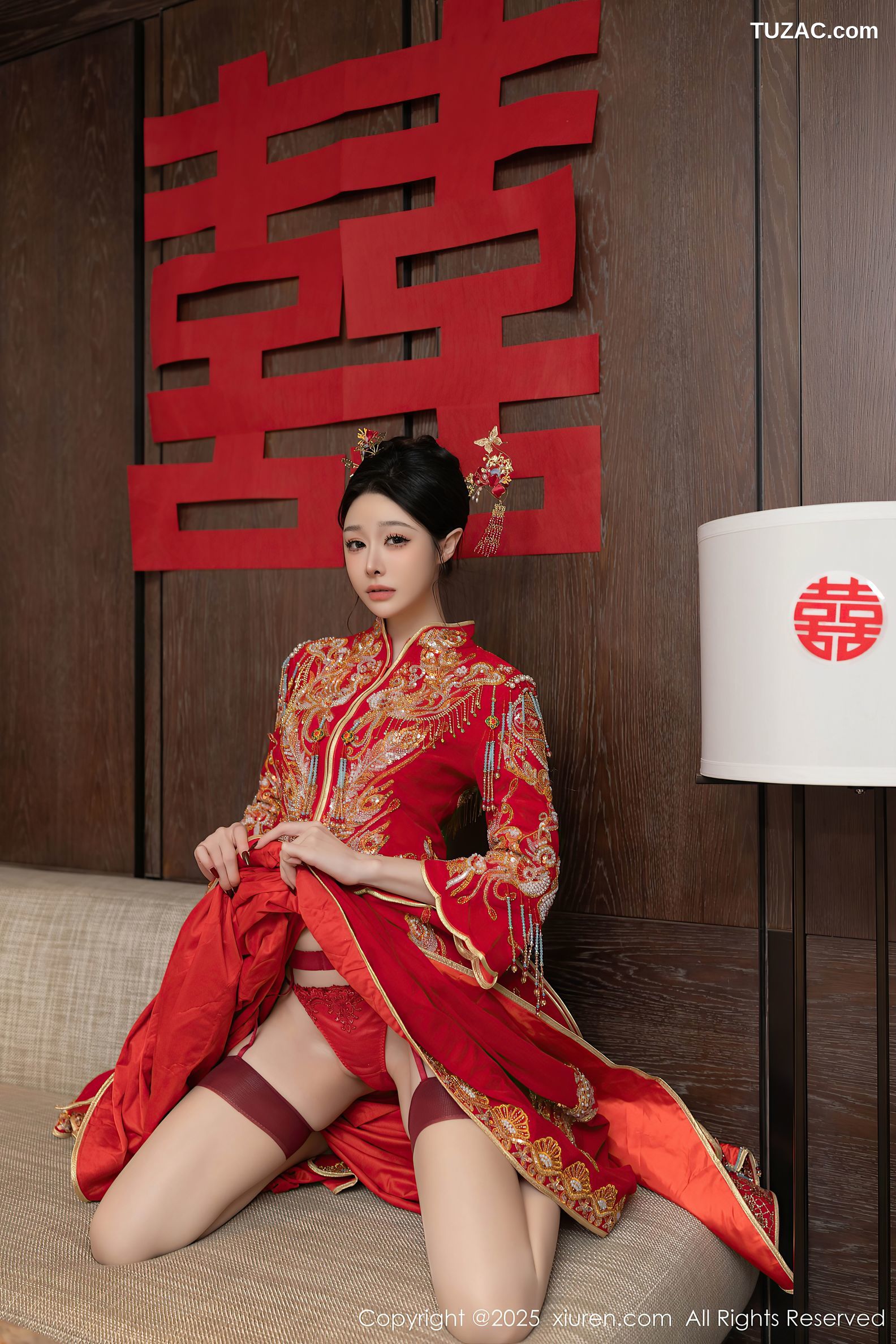 XiuRen秀人网-10055-小逗逗-新娘红装红色内衣-2025.03.21