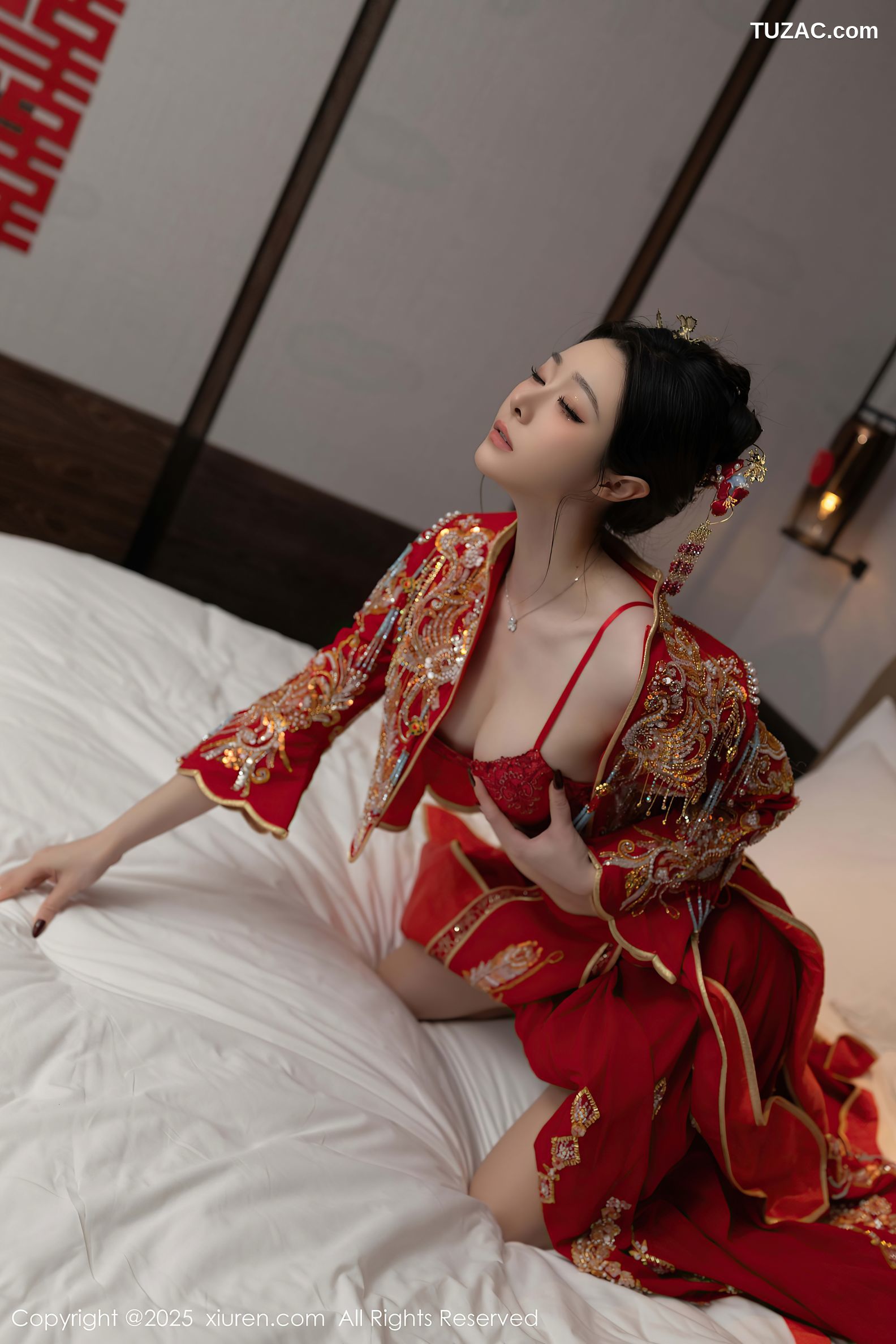 XiuRen秀人网-10055-小逗逗-新娘红装红色内衣-2025.03.21