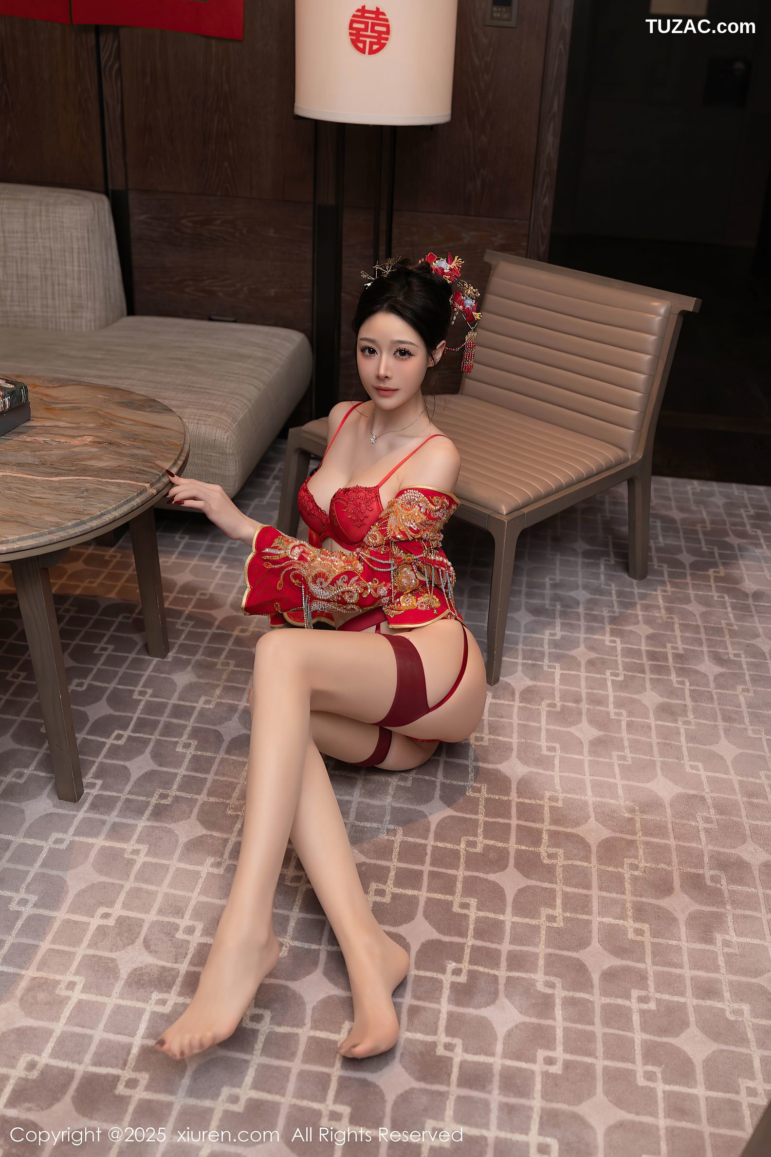 XiuRen秀人网-10055-小逗逗-新娘红装红色内衣-2025.03.21