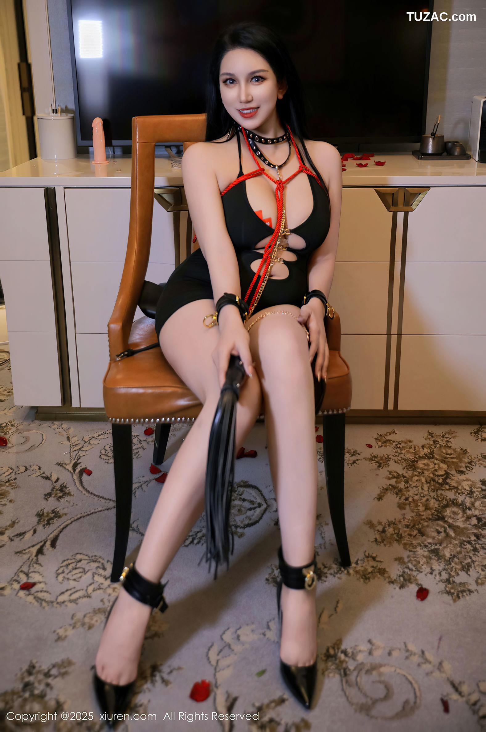 XiuRen秀人网-10103-乔安娜-模特合集姐妹花女警制服黑色情趣内衣爆乳-2025.04.02