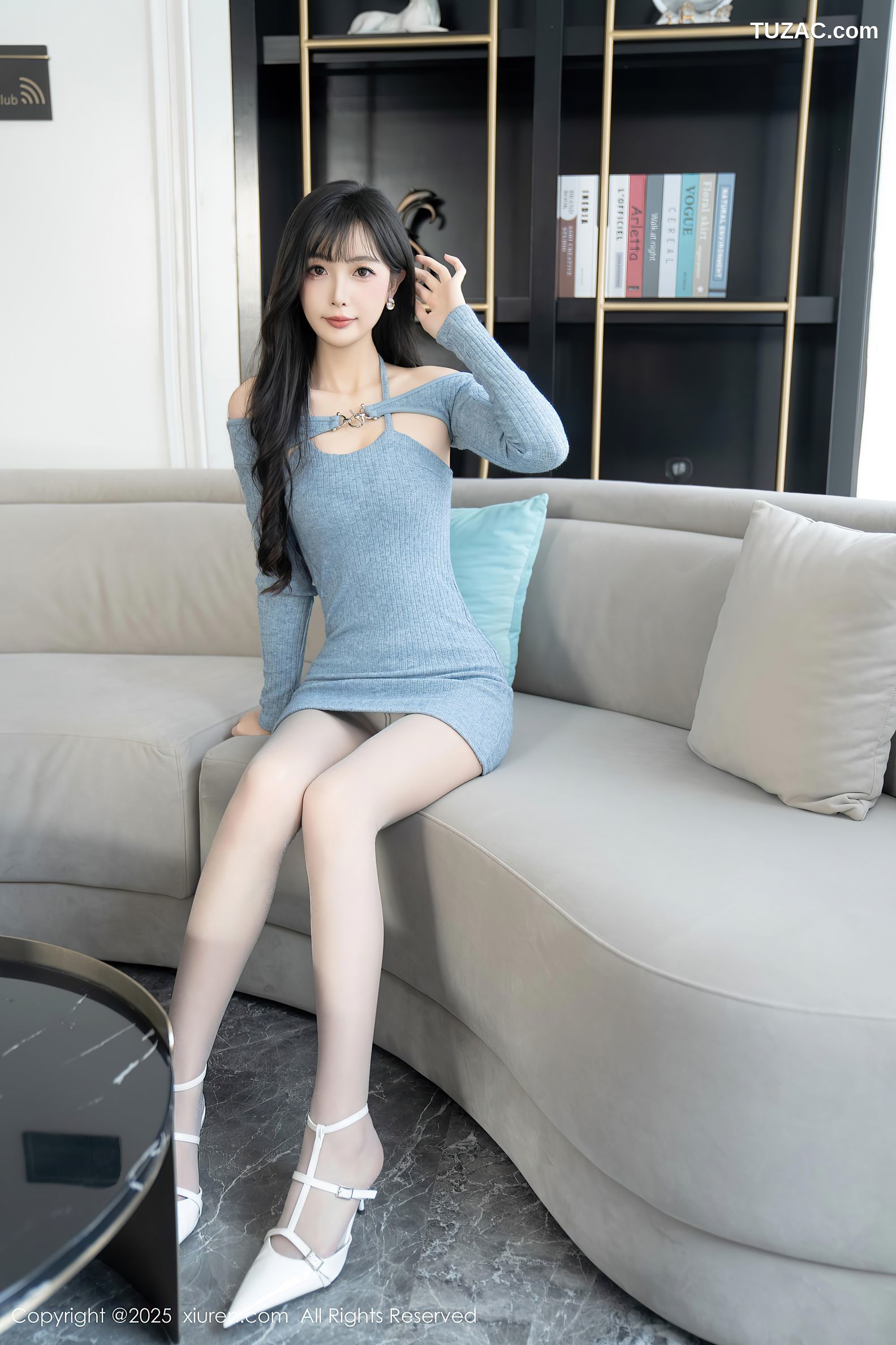 XiuRen秀人网-10124-樱桃小阑子-浅蓝色连衣短裙-2025.04.08