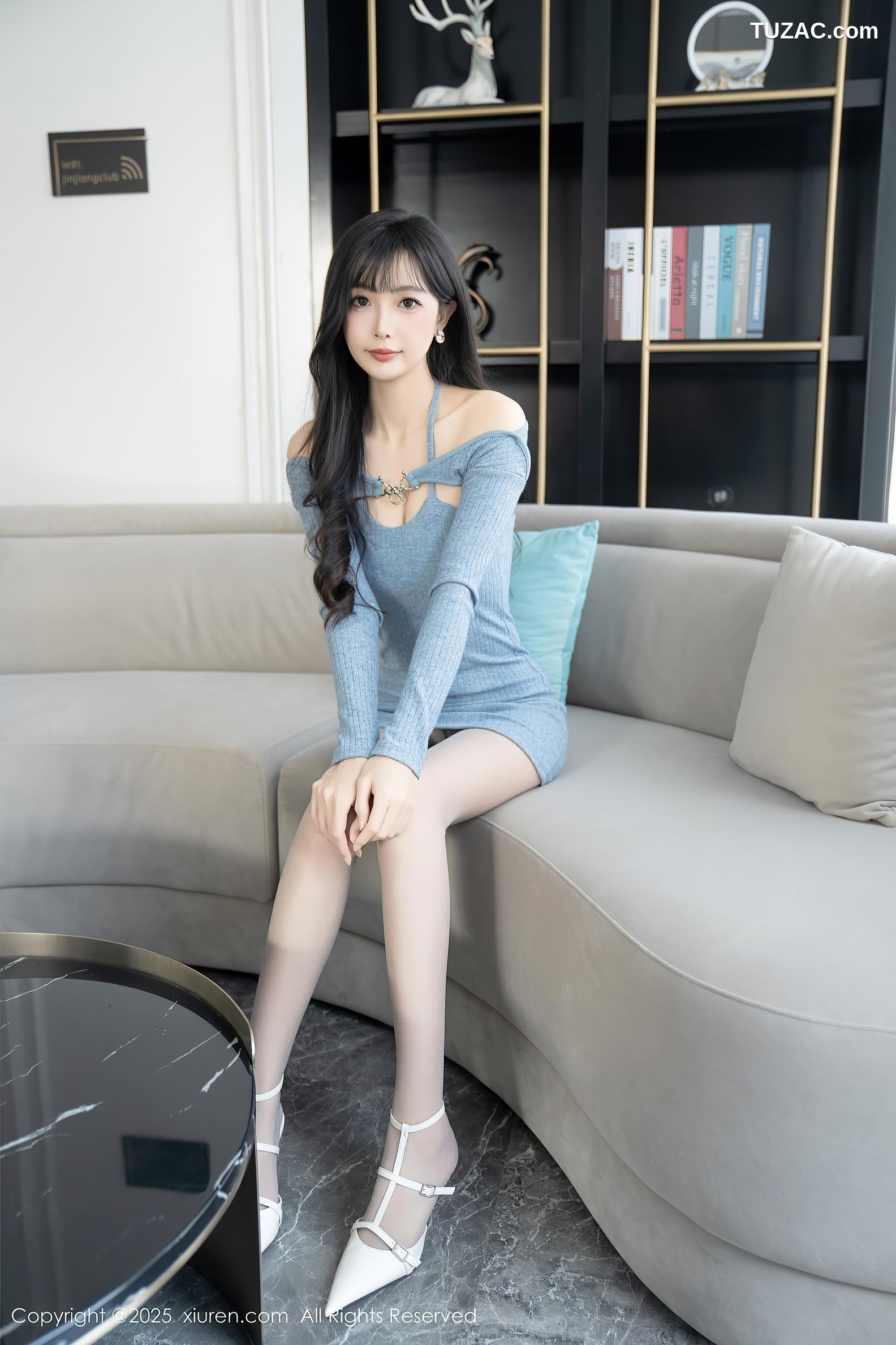 XiuRen秀人网-10124-樱桃小阑子-浅蓝色连衣短裙-2025.04.08